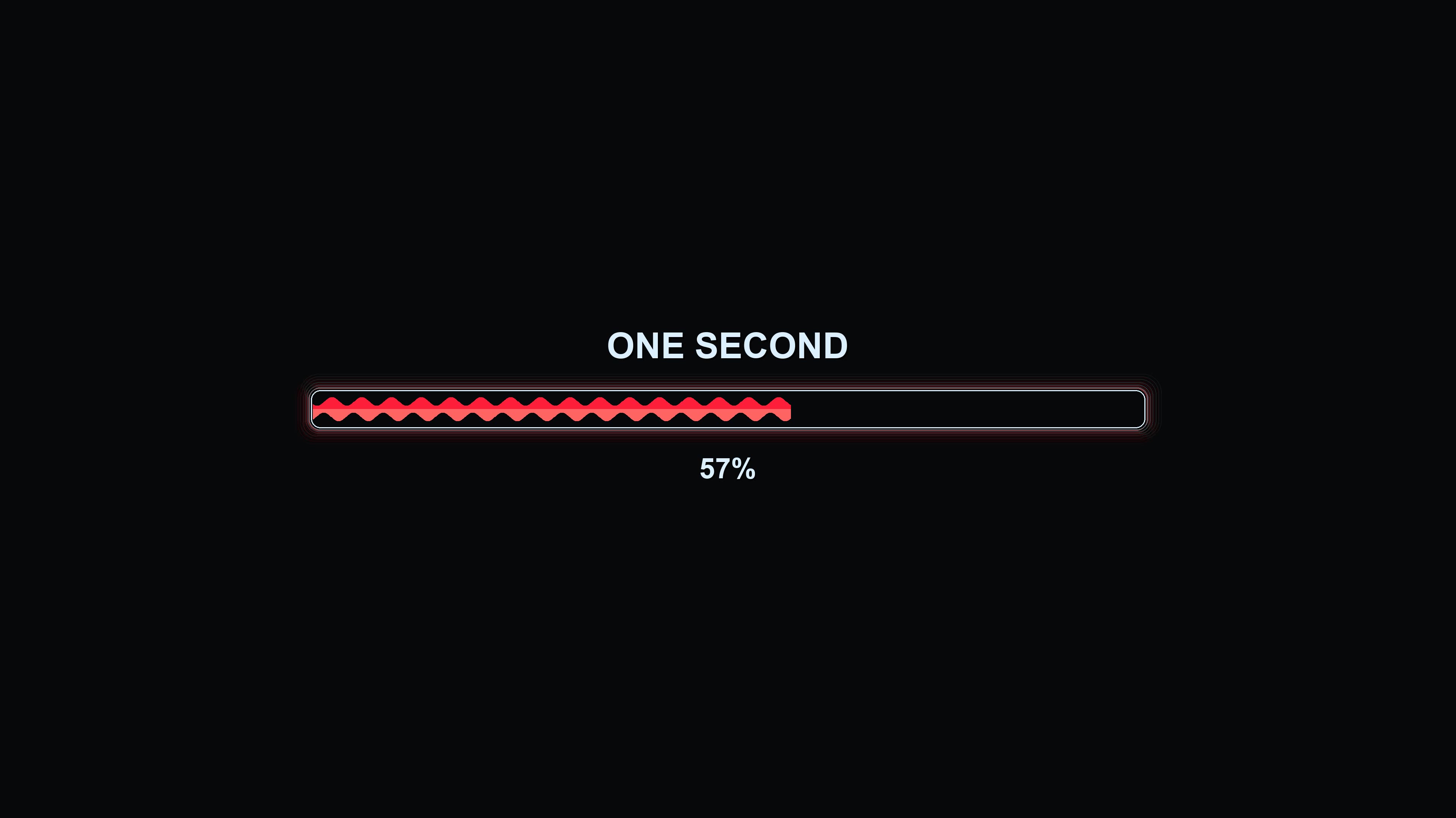Progress bar animation displaying colorful design and simple layout for one second duration visualization