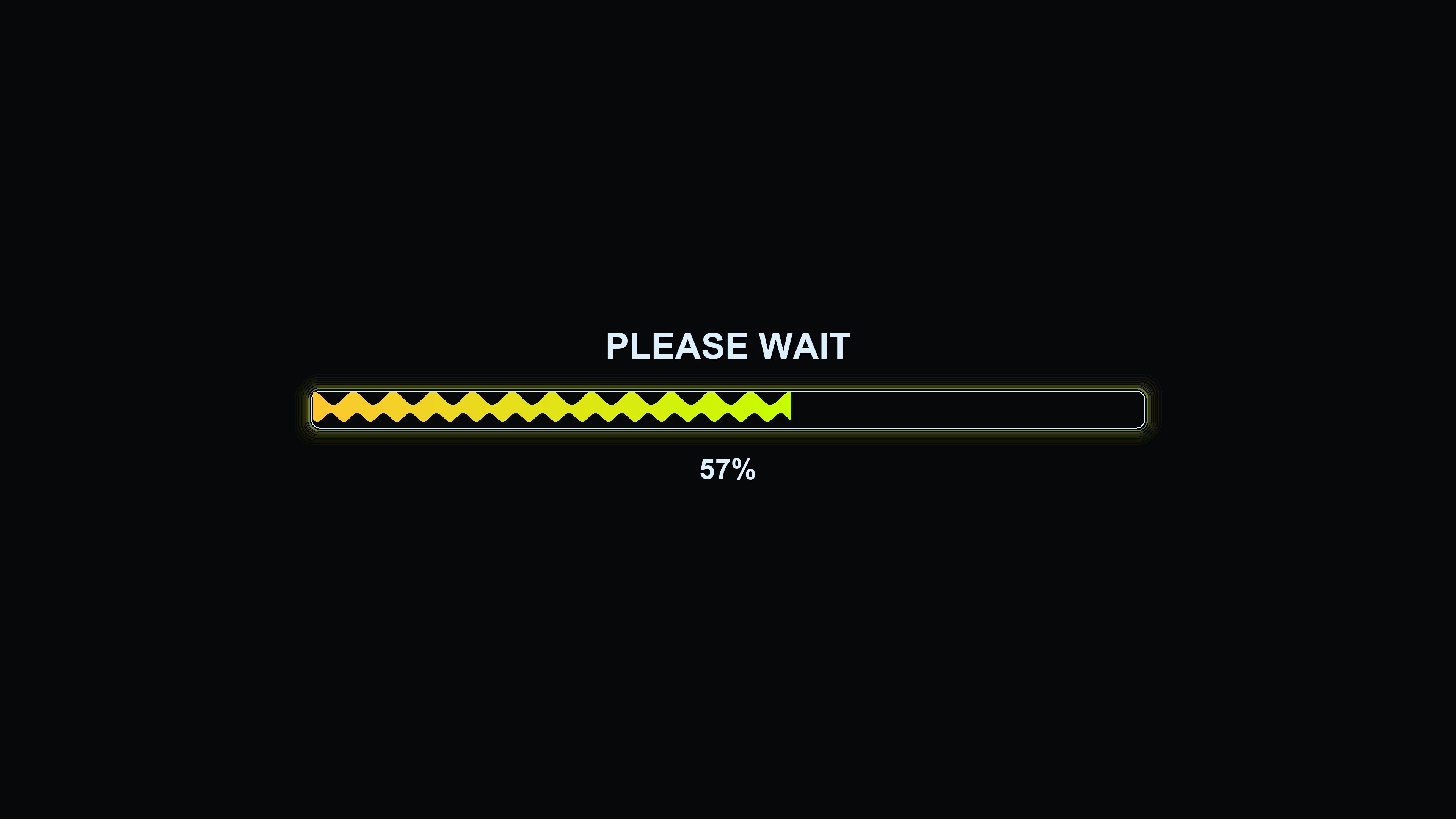 Modern progress bar animation displays vibrant colors and waiting message while loading status updates for user interface