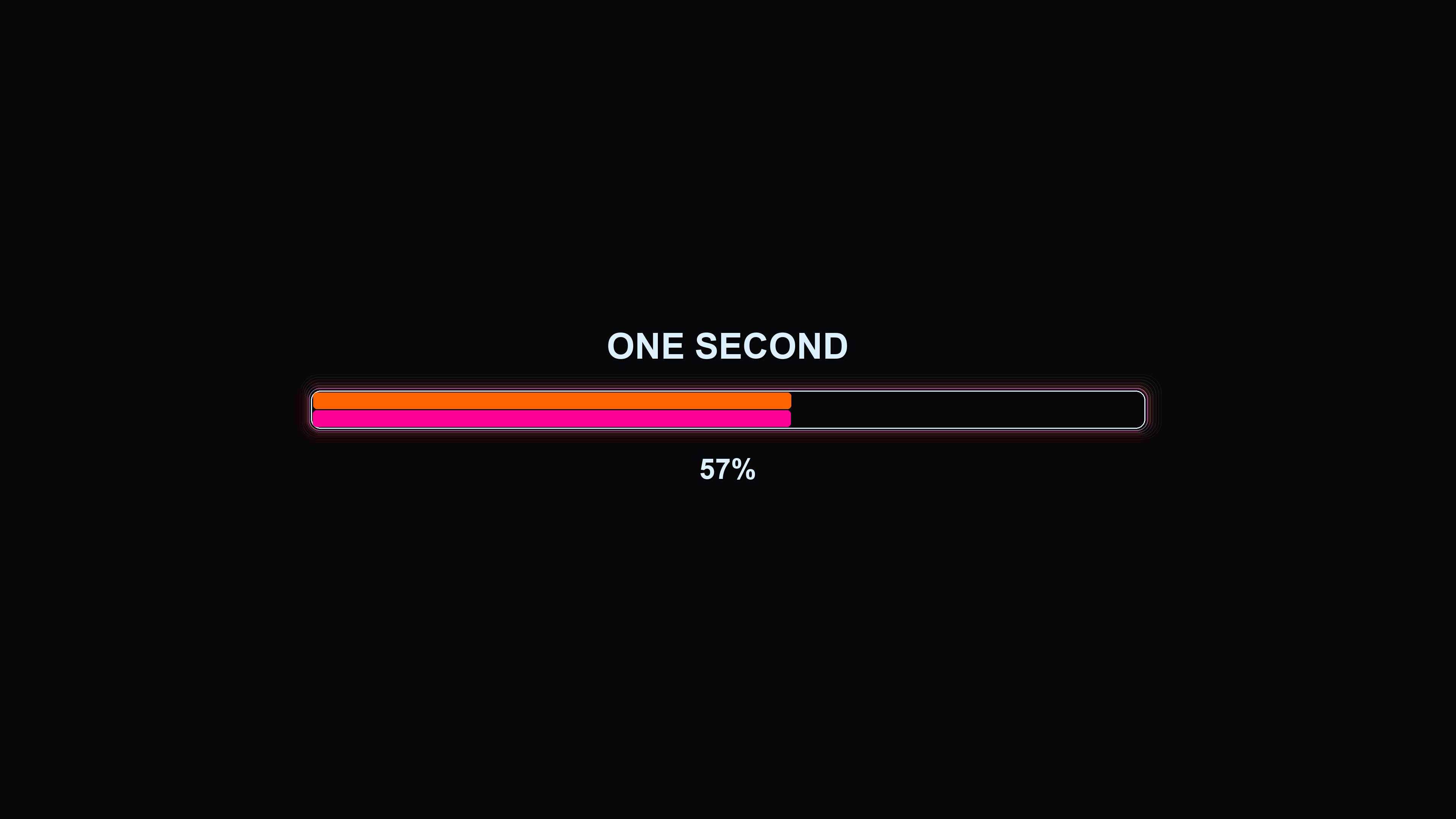 Stylish modern animation for progress bar showing vibrant colors and time display in a digital format