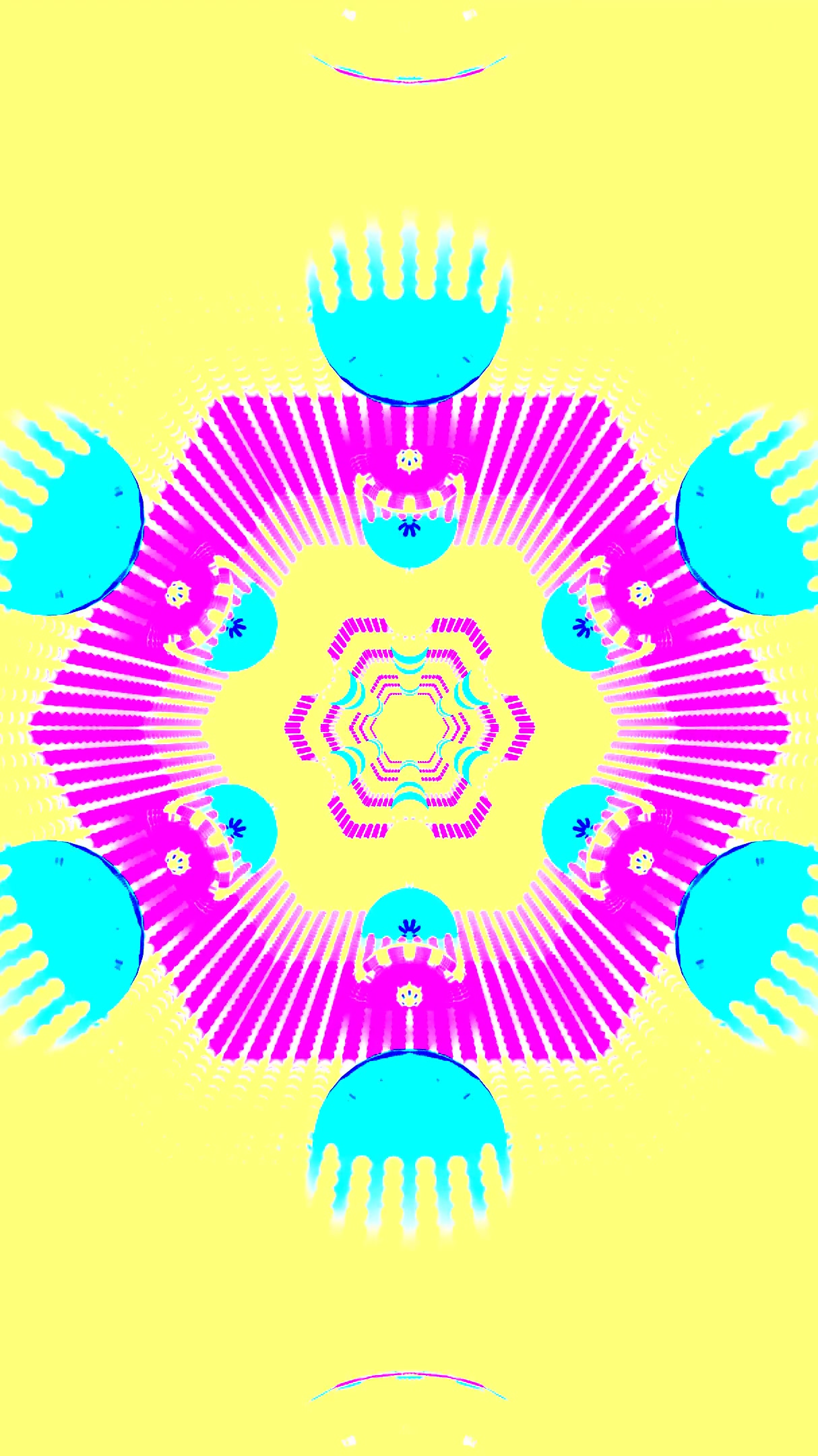 Colorful tunnel visual journey with vibrant patterns in a seamles