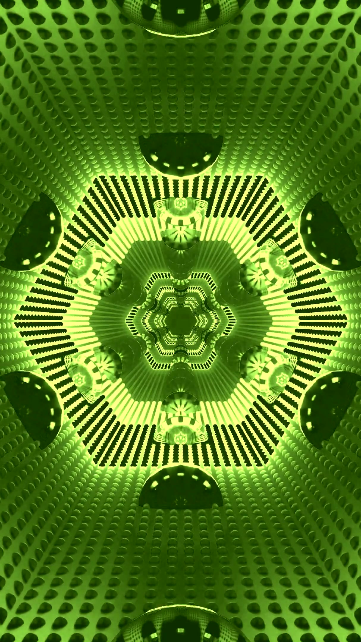 Tunnel video vj loop screensaver creates a mesmerizing green geom