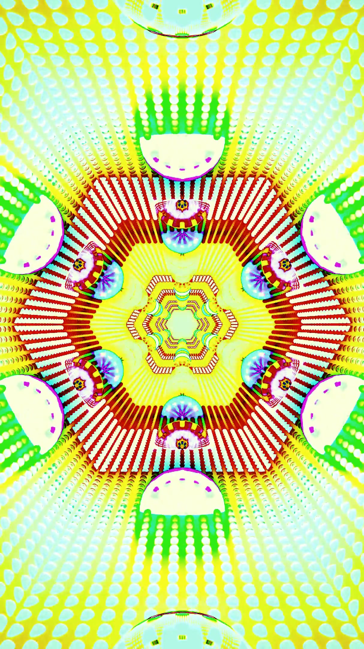 Colorful tunnel video loop creating a vibrant audiovisual experie