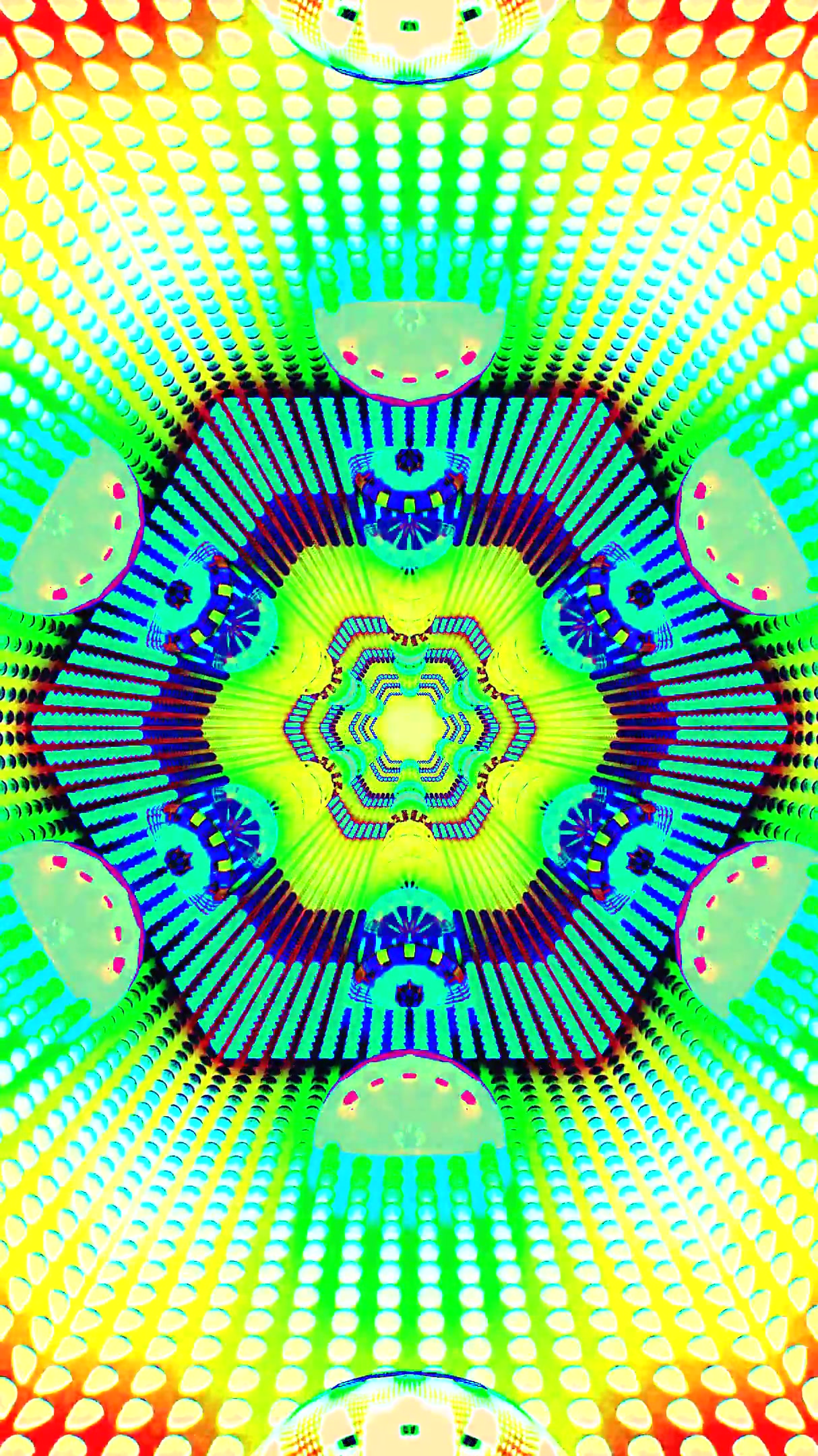 Colorful tunnel video loop features vibrant patterns and shapes with a seamless flow of visual effects