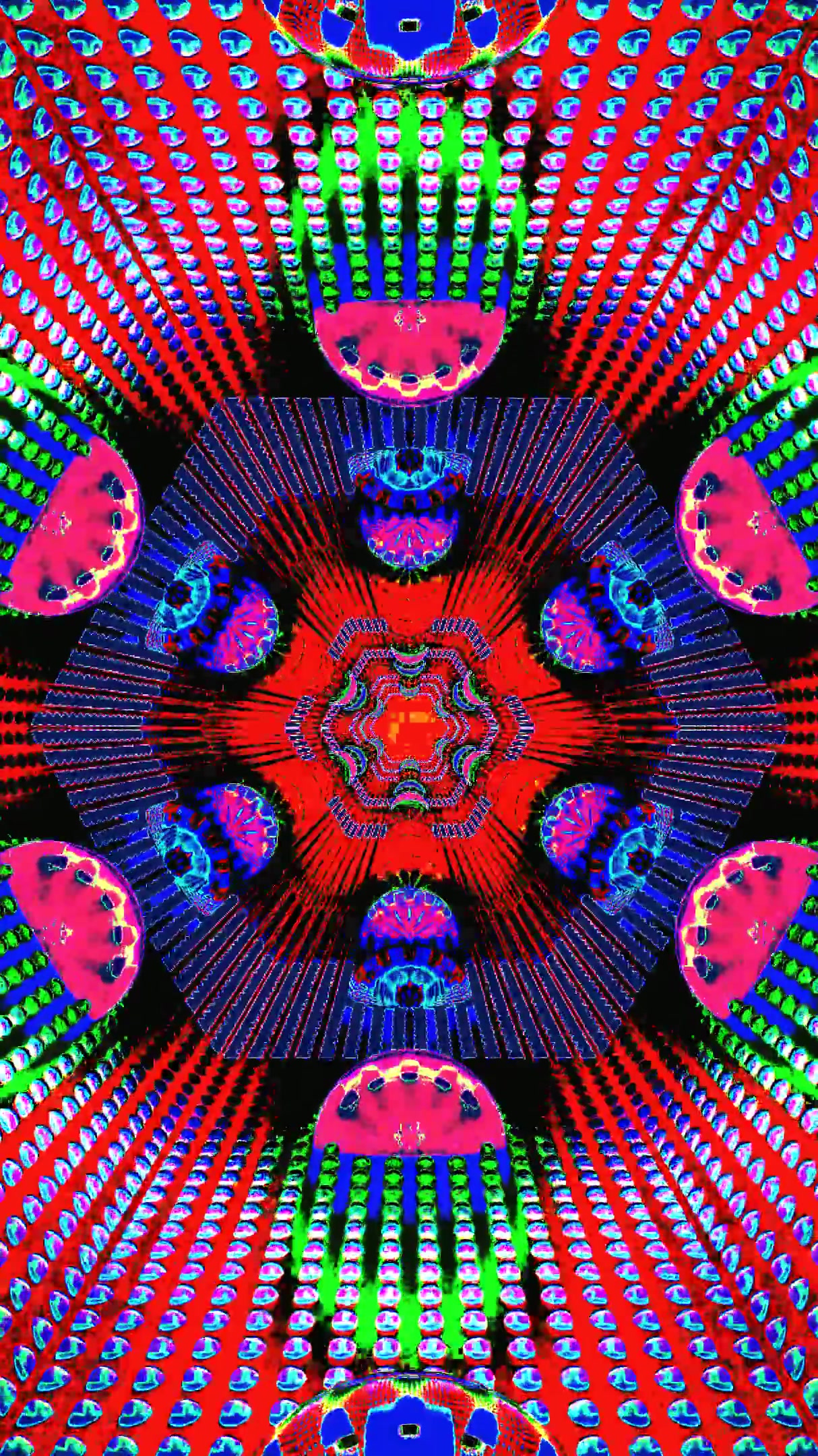 Seamless tunnel video loop displaying vibrant colors and patterns