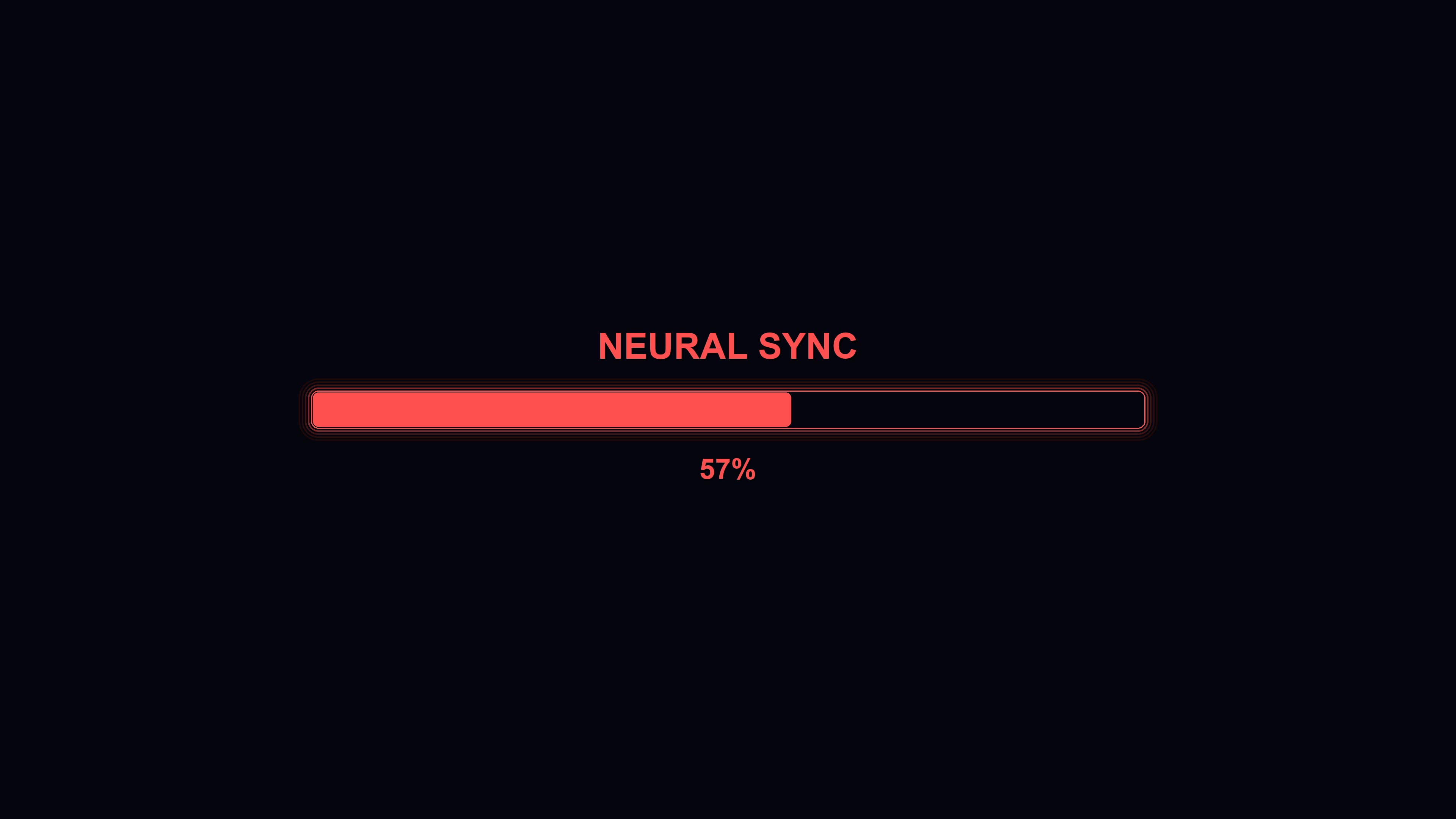 Modern progressbar animation displaying waiting status for neural sync progress in digital format