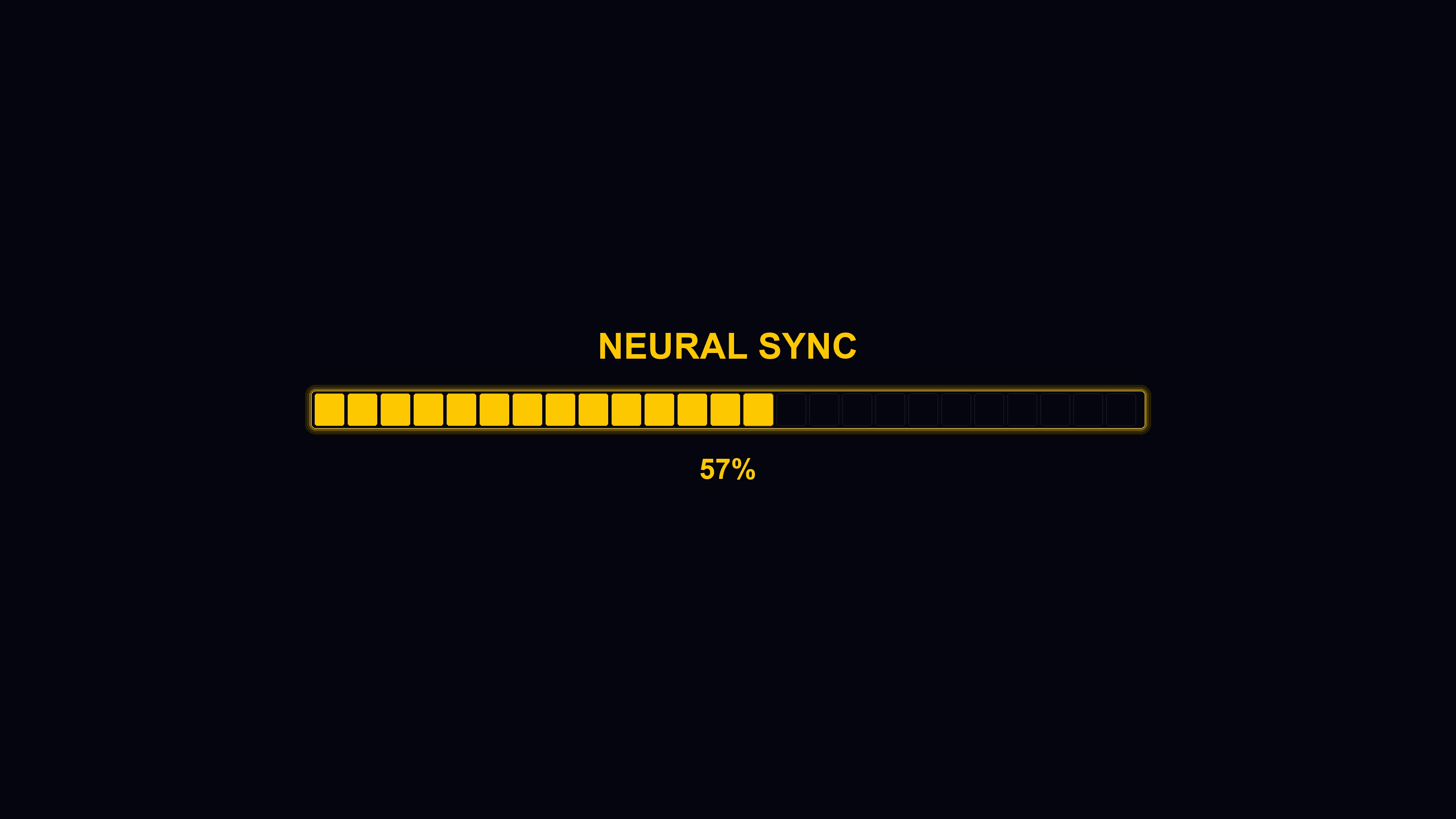 Waiting period animation with progress bar for neural sync in a modern digital setting