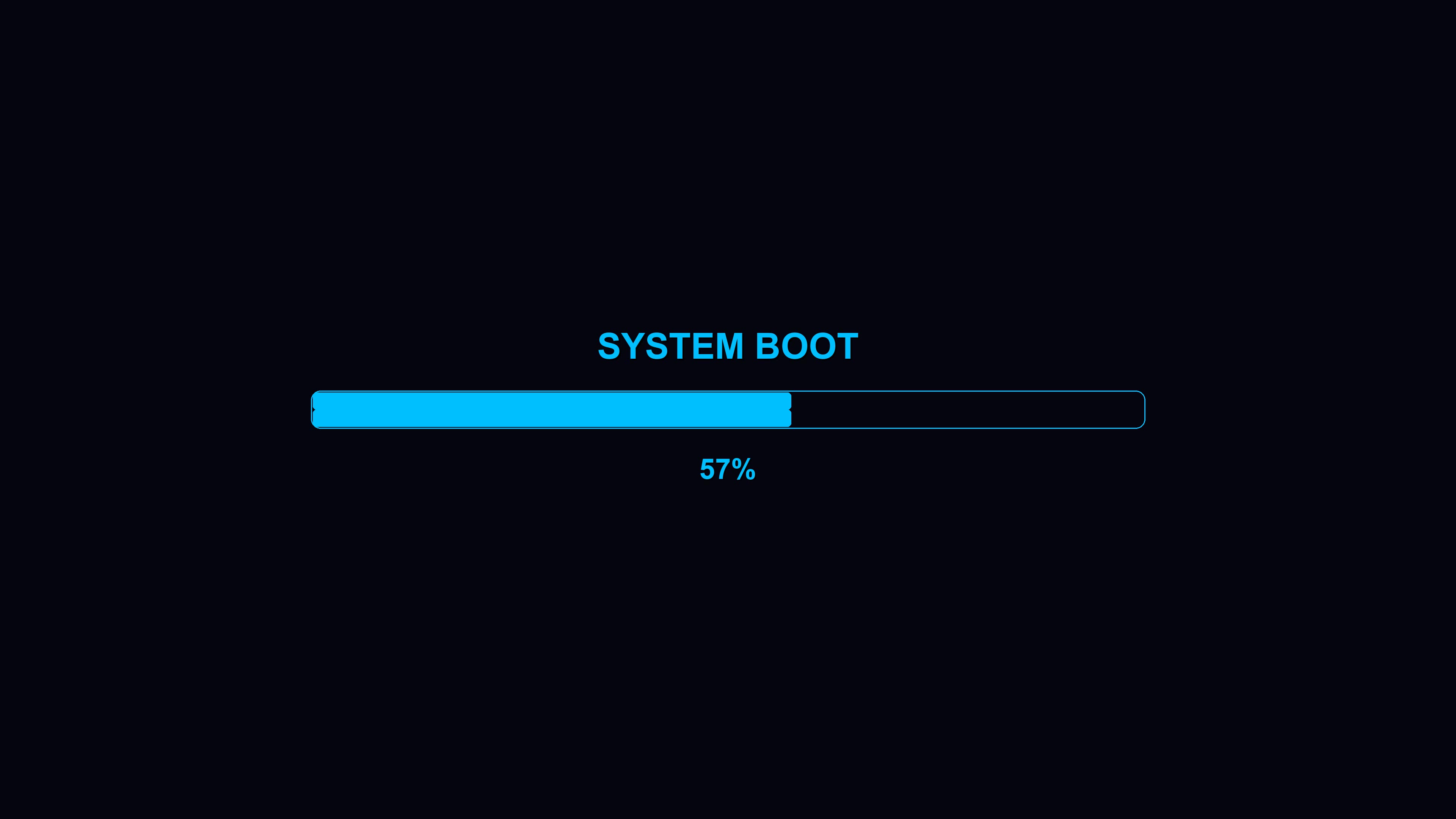 Progressbar animation displaying waiting period during system boot process with modern style and design