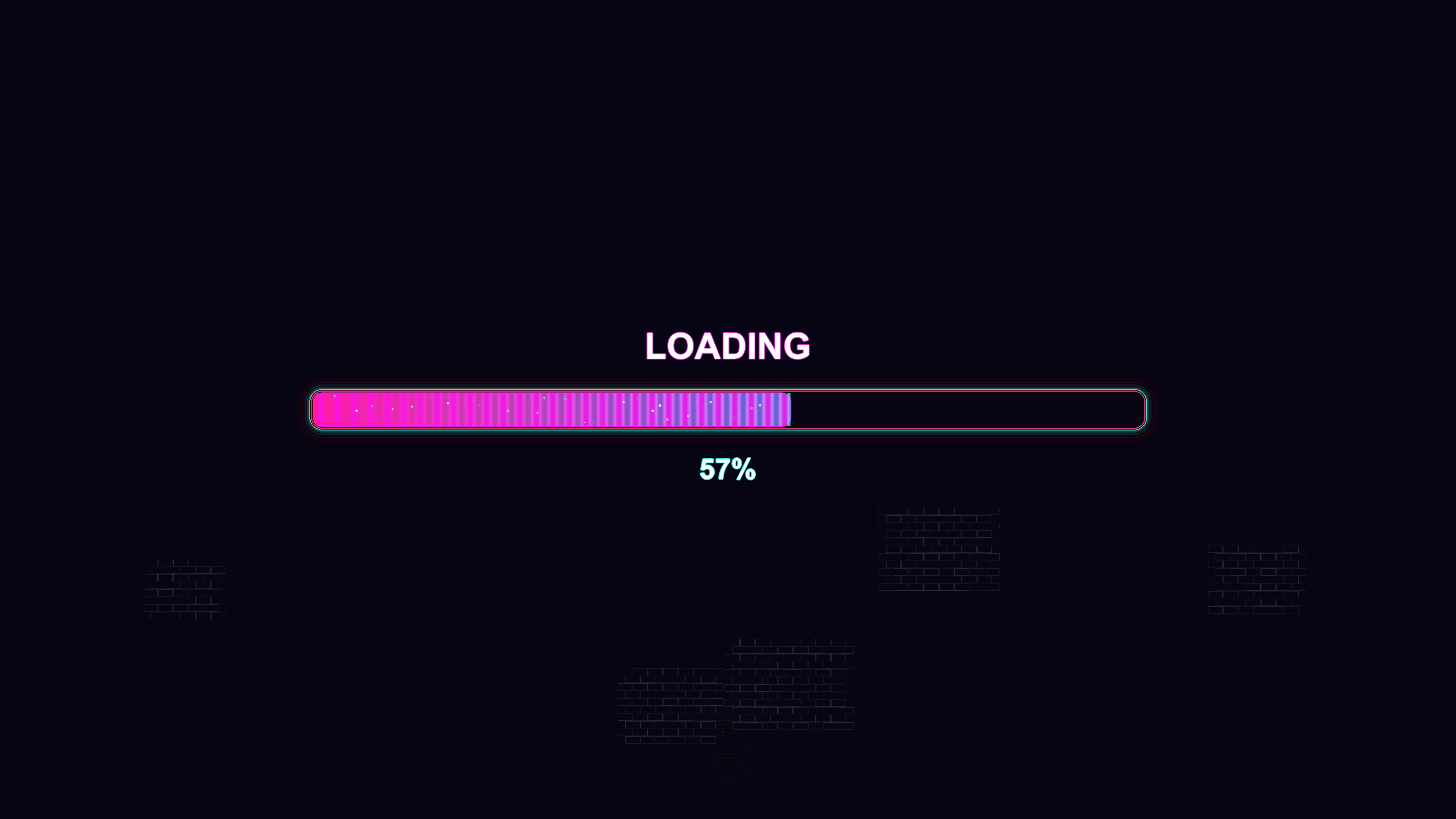 Modern style progressbar animation for waiting periods with loading displayed on a dark background