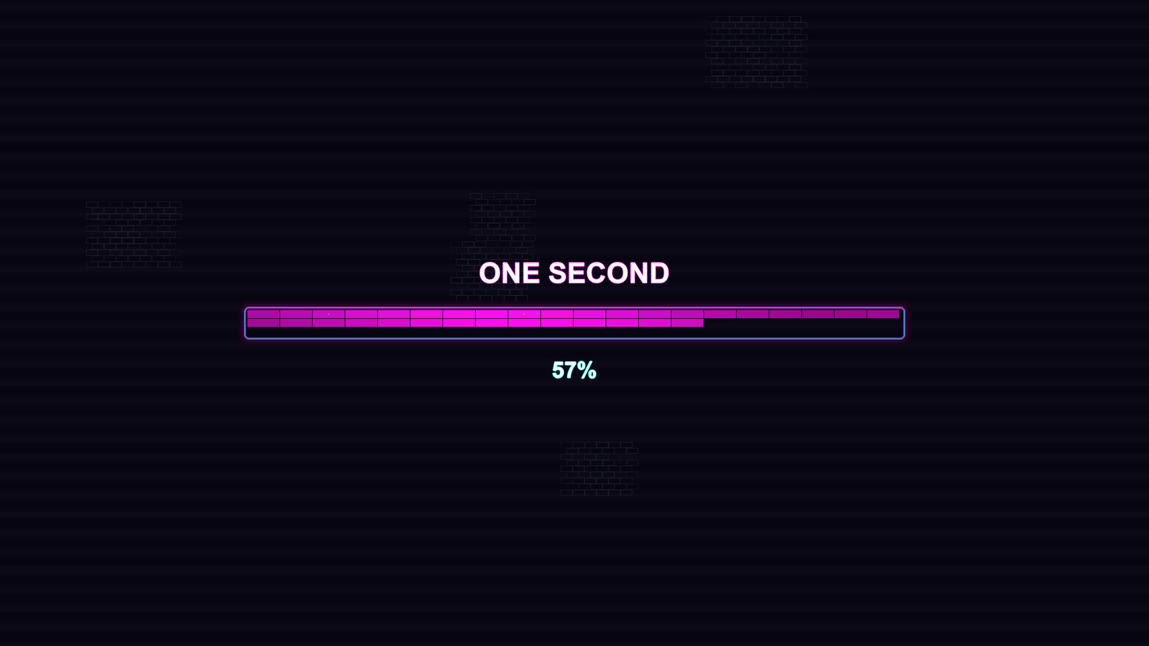 Modern style progress bar animation for waiting periods in a video format displaying time and completion status