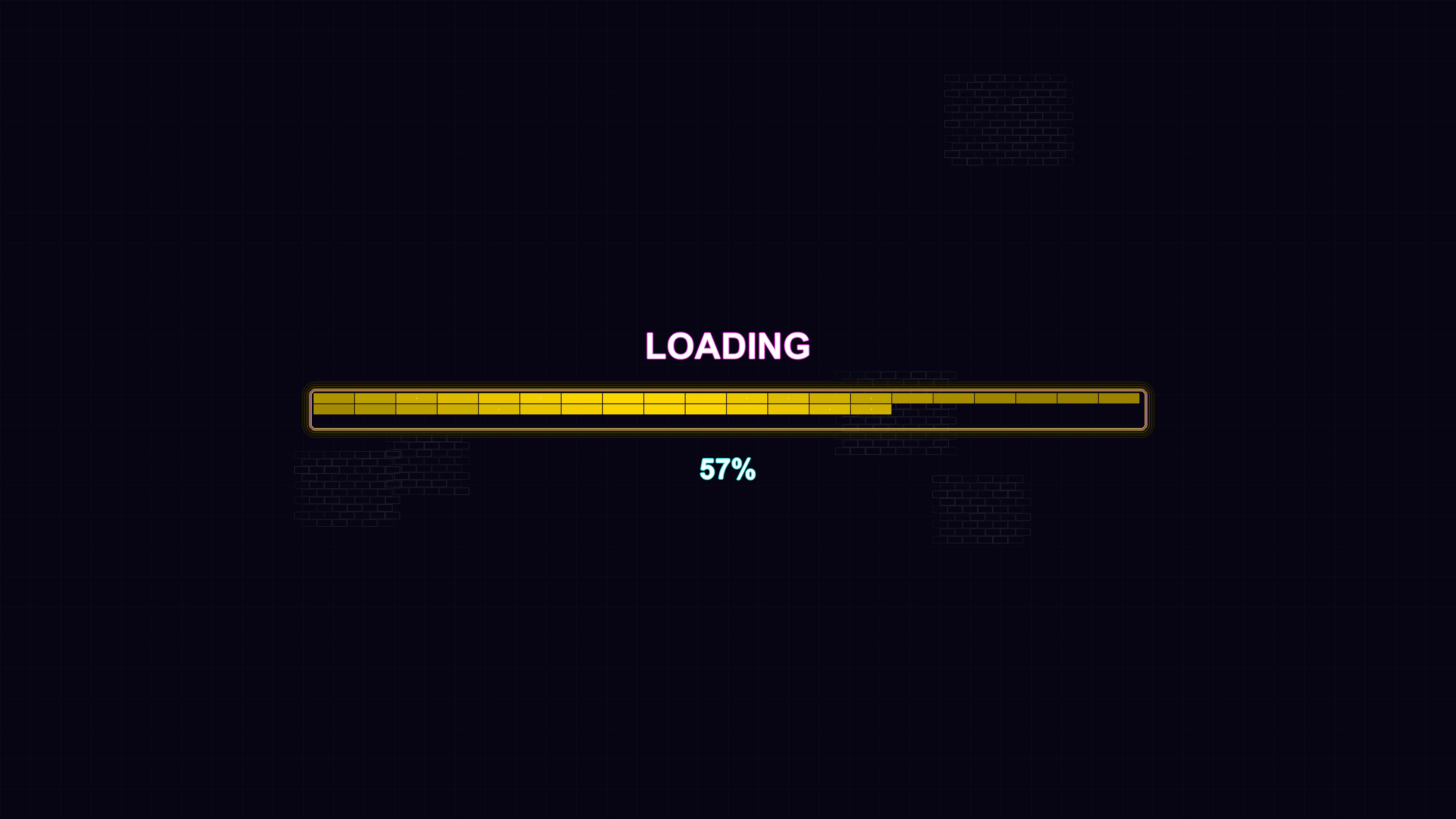 Modern progress bar animation for waiting periods with loading status display and visual indication of progress completion
