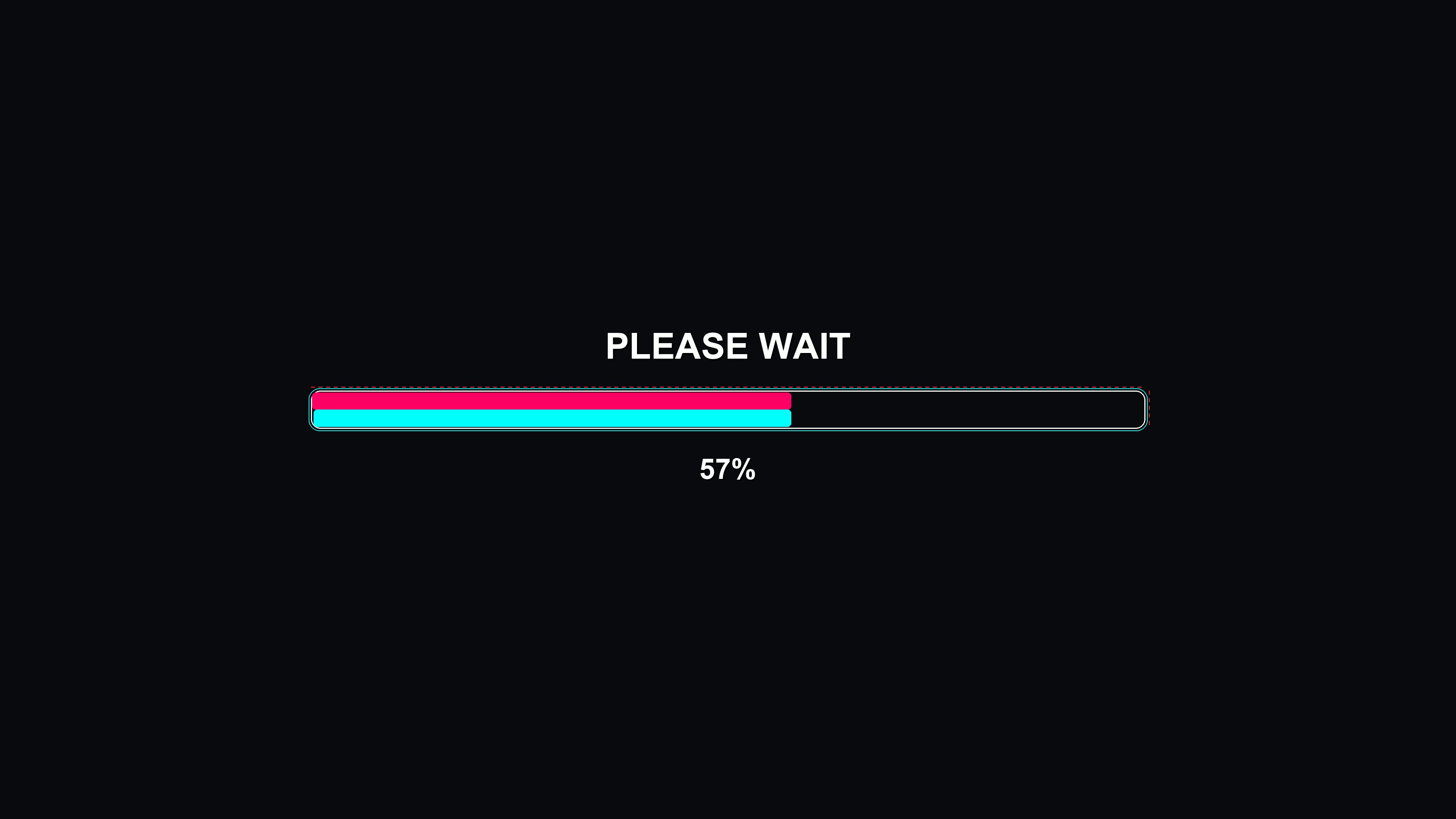 Progress bar animation shows completion status with vibrant colors during loading sequence at a digital interface