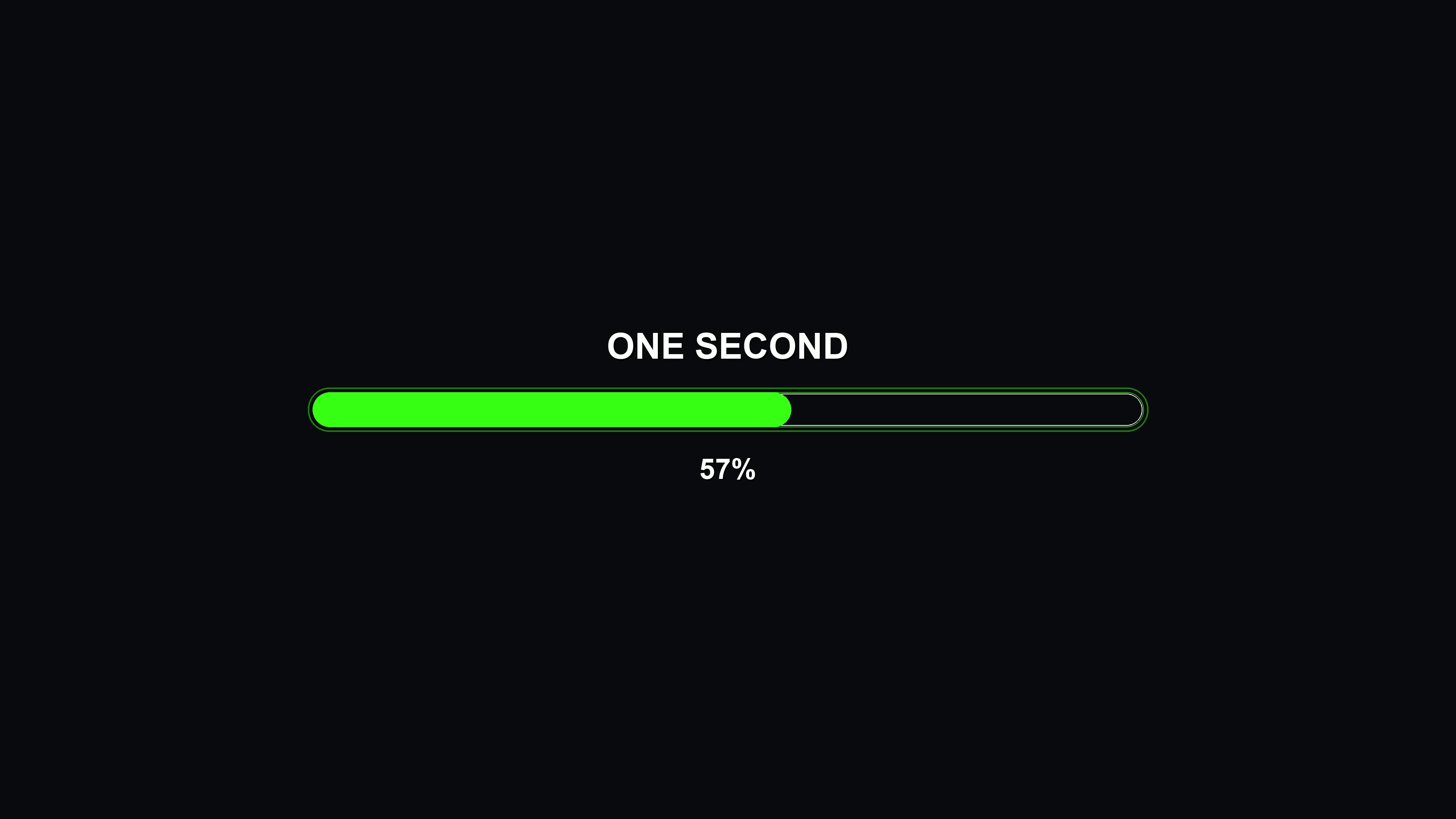 Modern progress bar animation shows vibrant colors with a clear display of time and completion status in a digital format