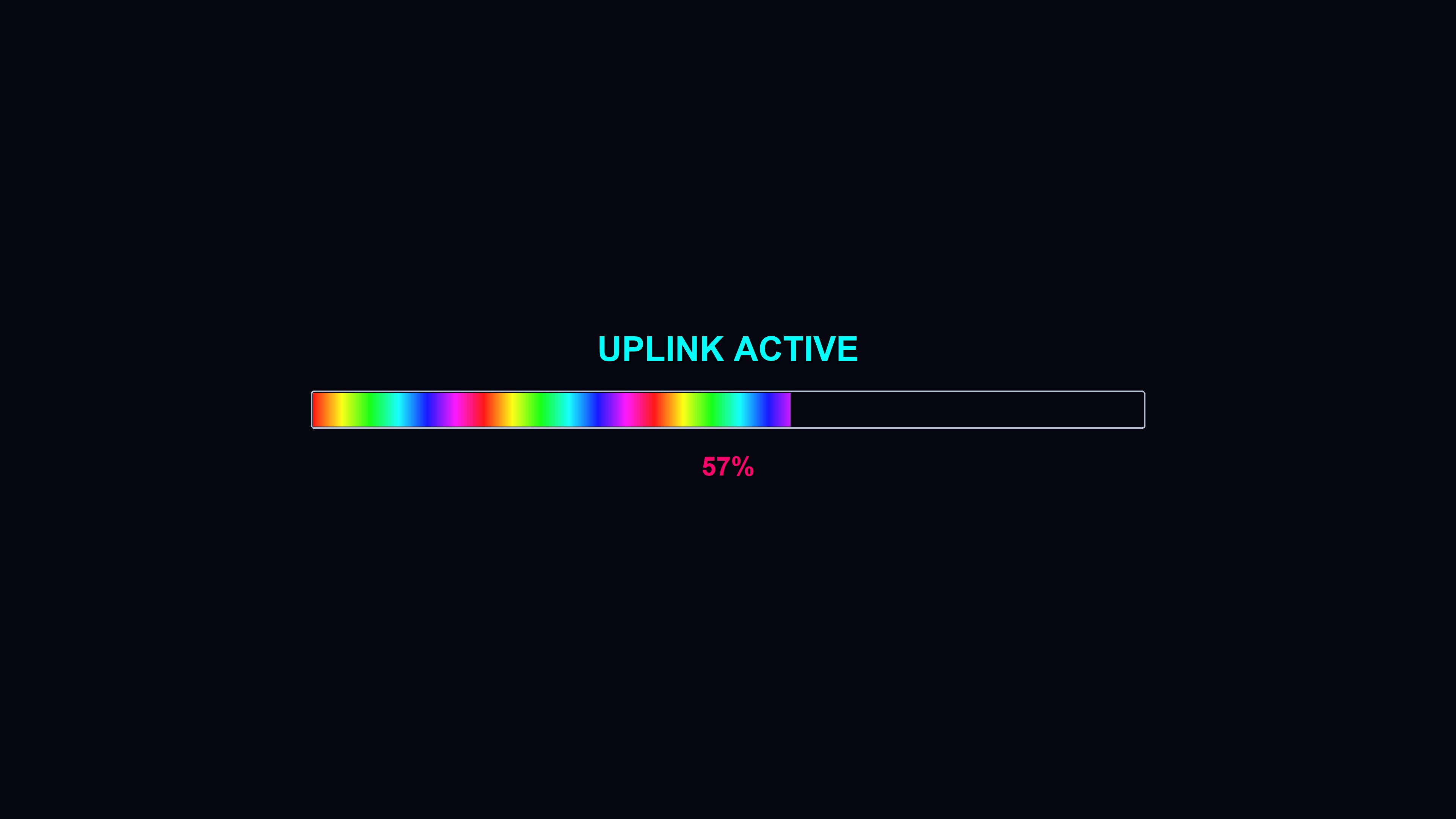 Modern style progress bar animation displaying uplink active status with colorful loading effects during waiting periods in video format