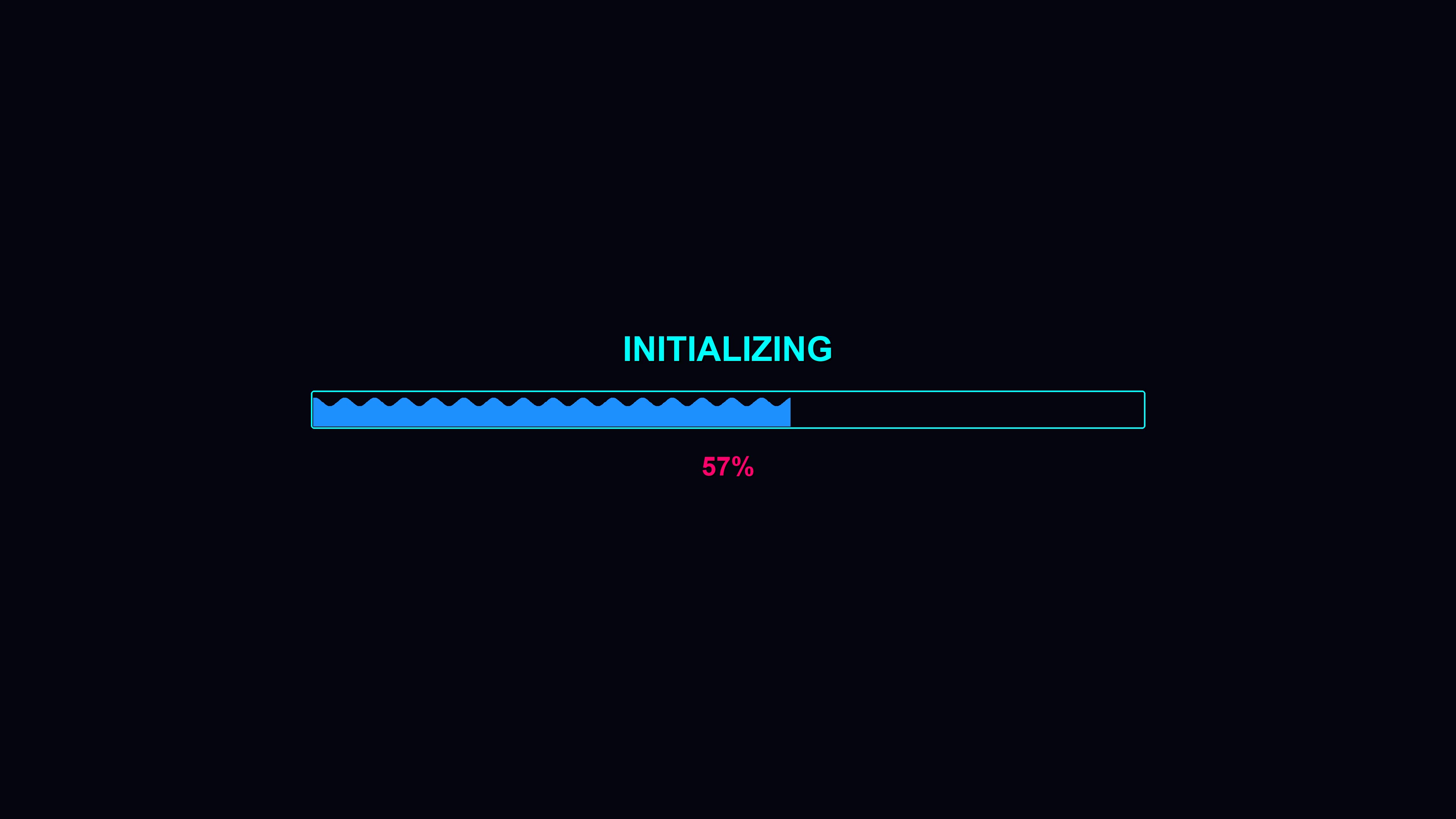 Progress bar animation displaying initializing status during waiting periods in a modern design style
