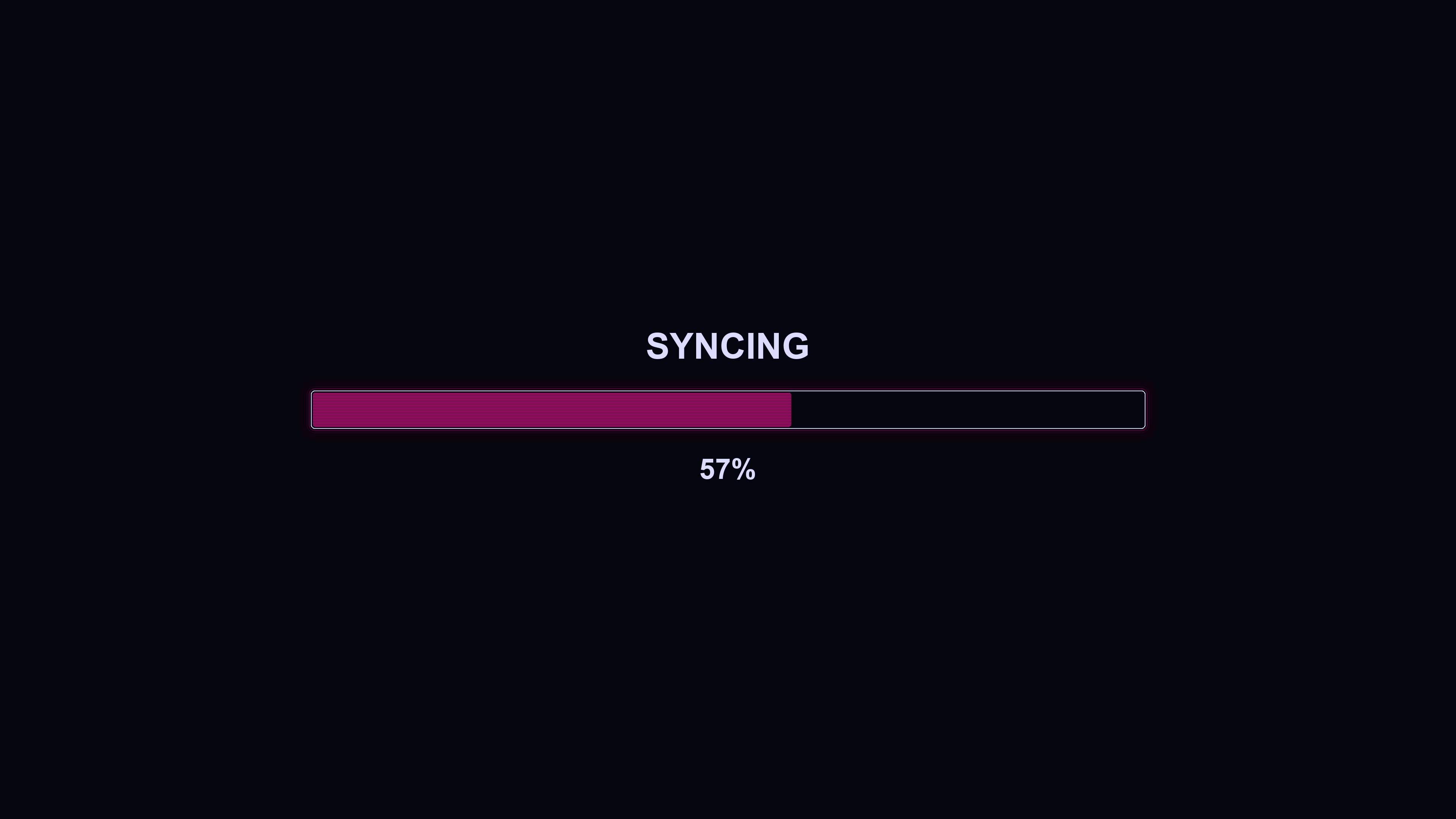 Modern style progressbar animation displaying syncing status during waiting periods