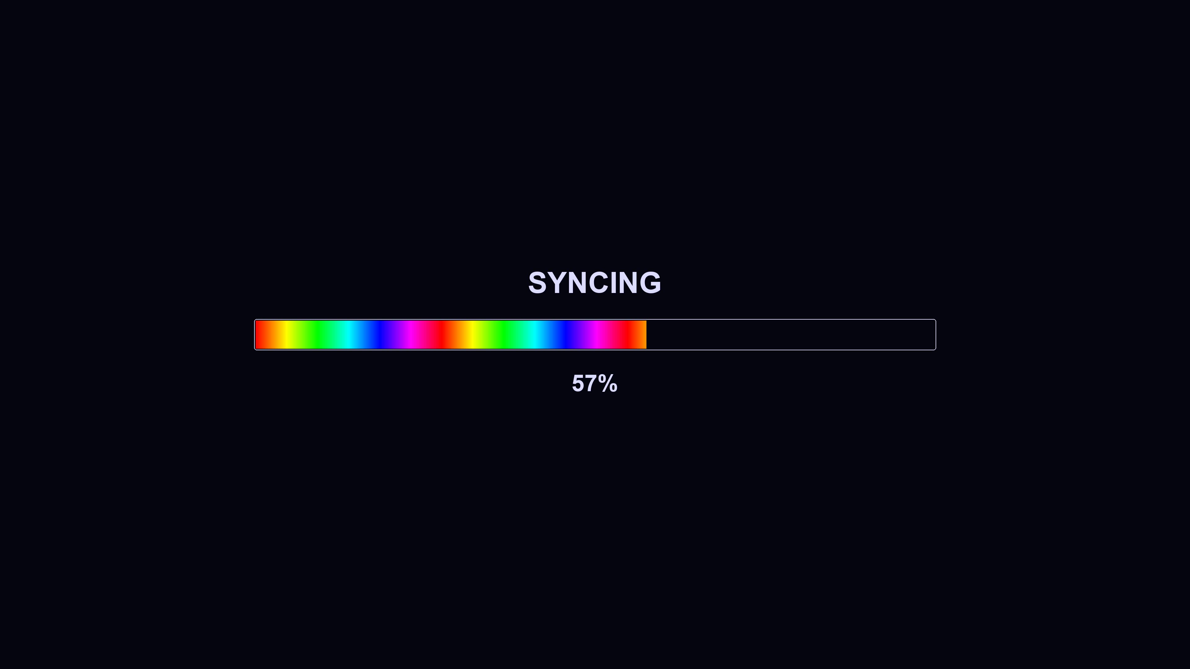Modern progressbar animation shows syncing status with colorful design for digital environments and waiting times
