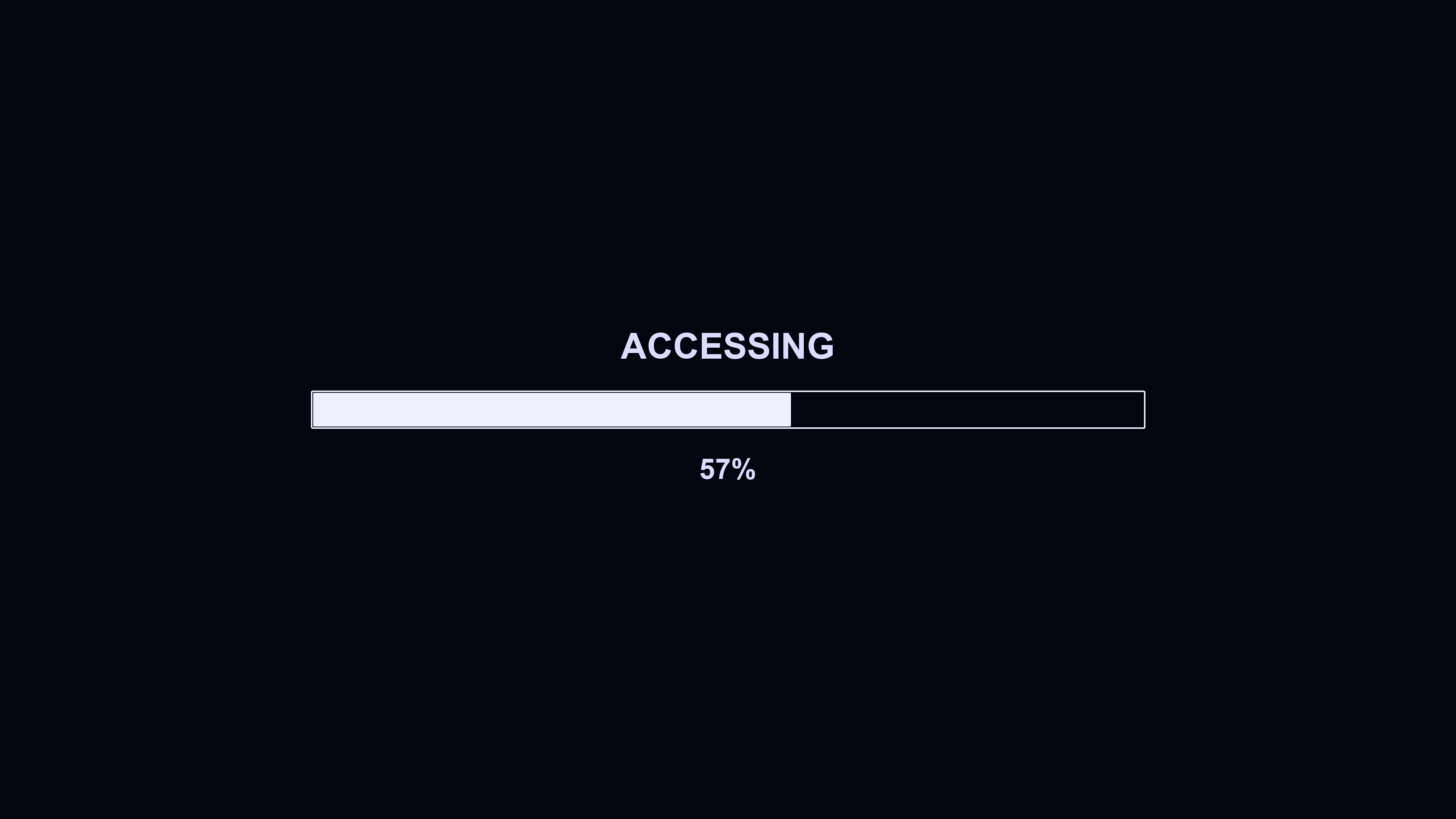 Modern progress bar animation for waiting periods on a dark screen with simple text and clean design