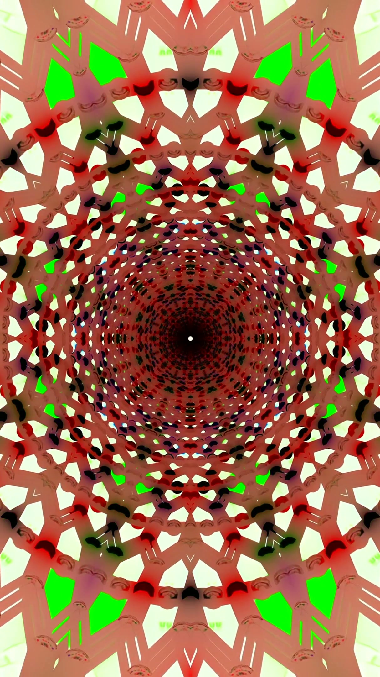 Endless tunnel video loop with vibrant colors creates a surreal v