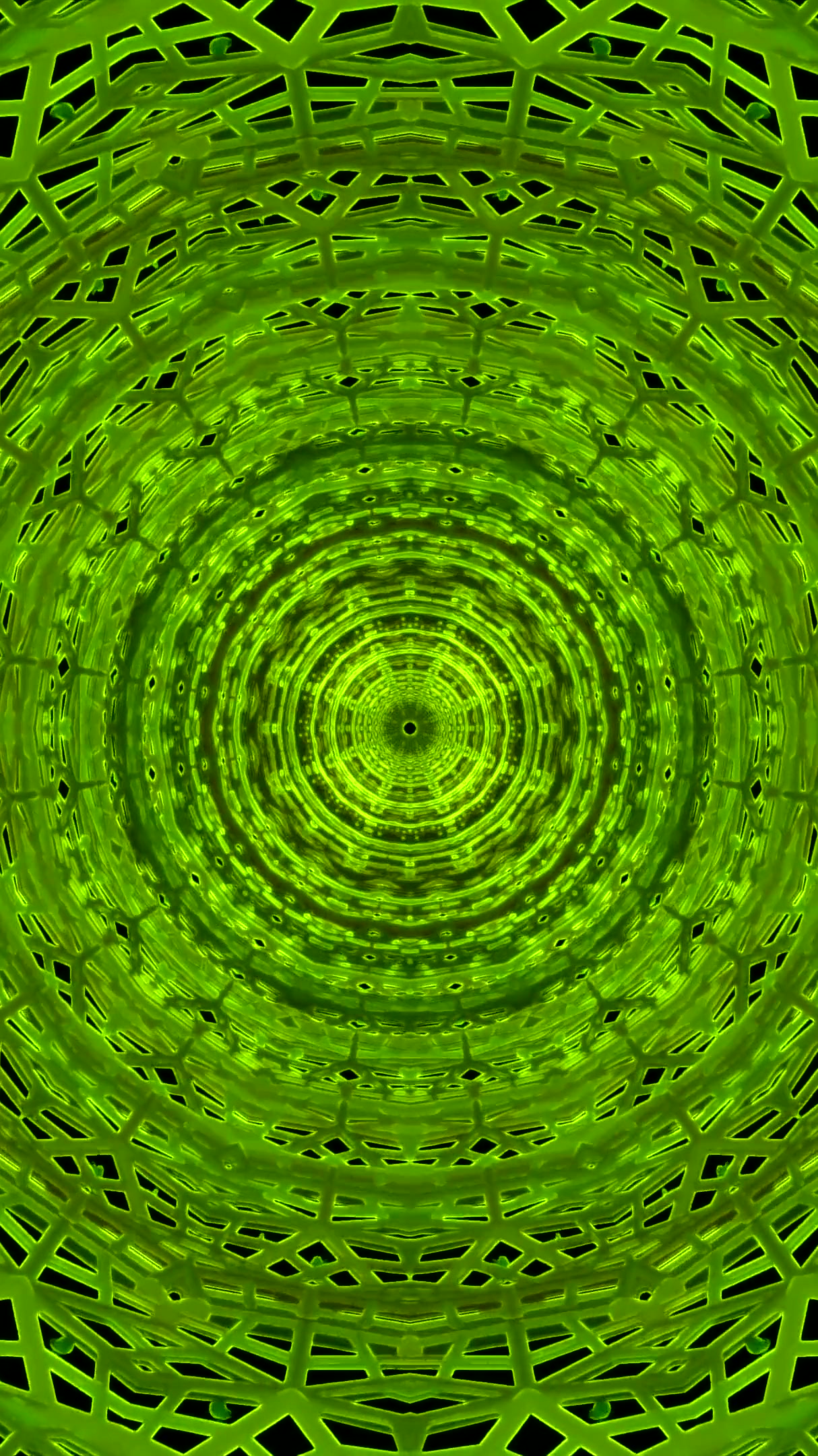 Bright green tunnel video loop with seamless design creating a me