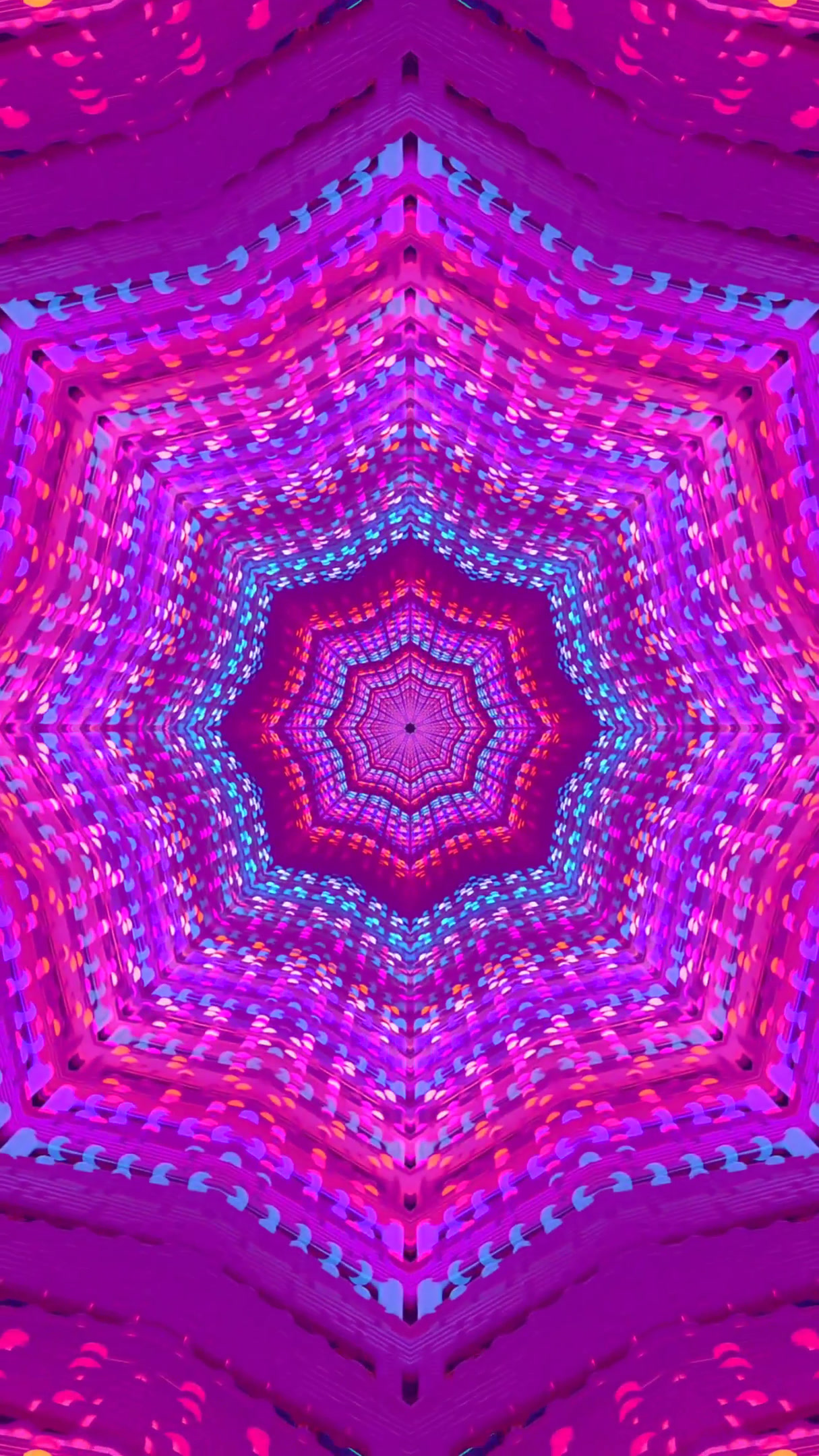 Vibrant tunnel video loop with seamless patterns and colors