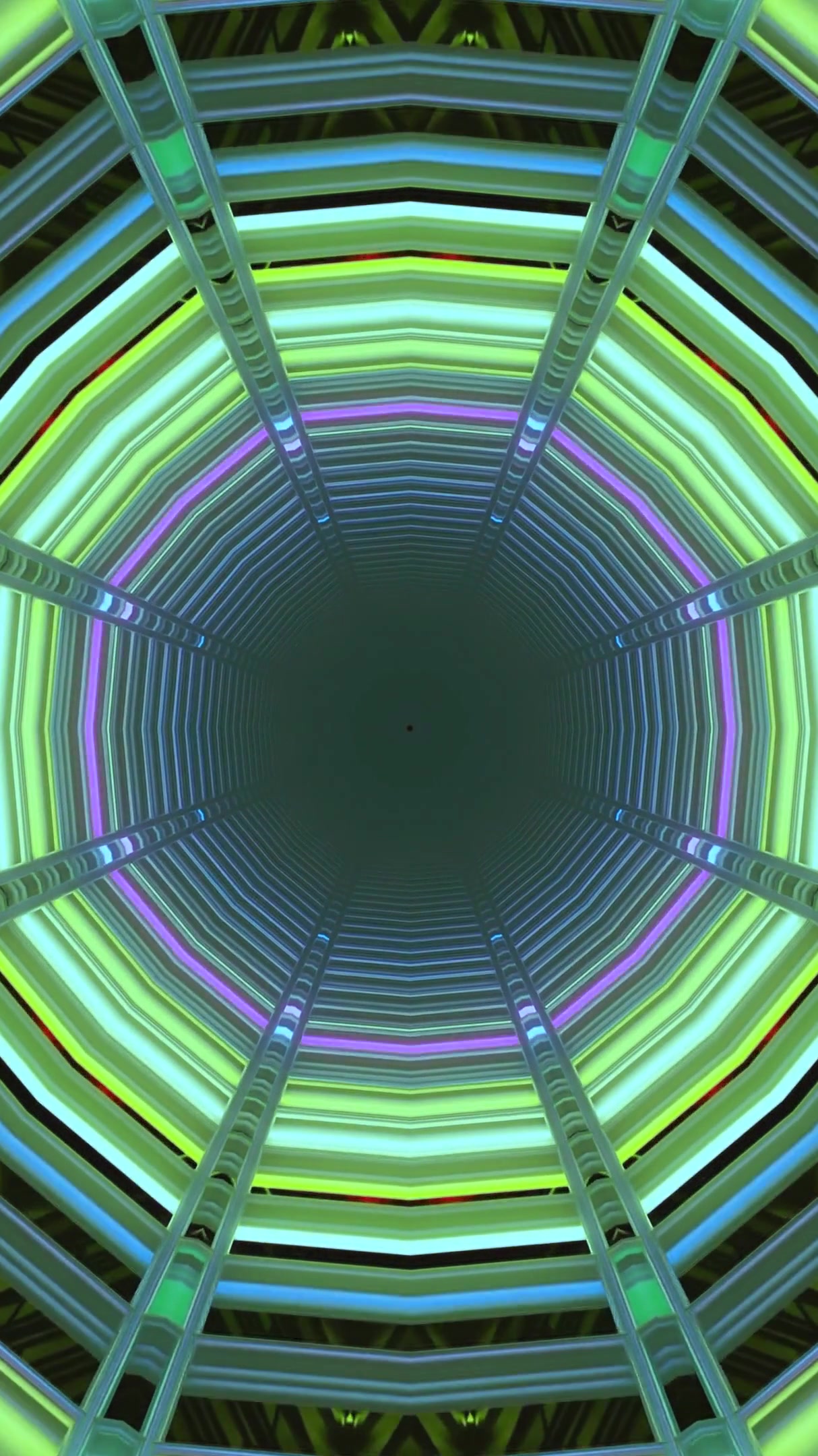 Seamless tunnel video vj loop screensaver with vibrant colors and