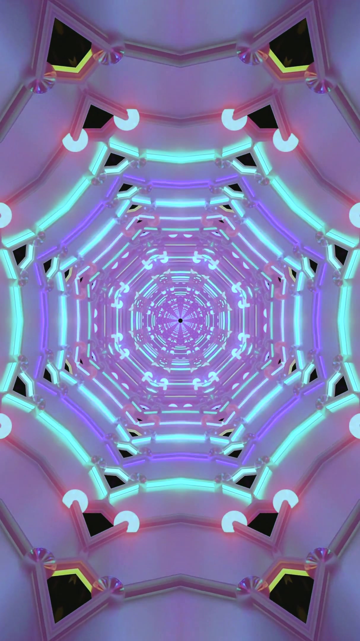 Vibrant tunnel video loop with neon lights creating a seamless, mesmerizing visual experience