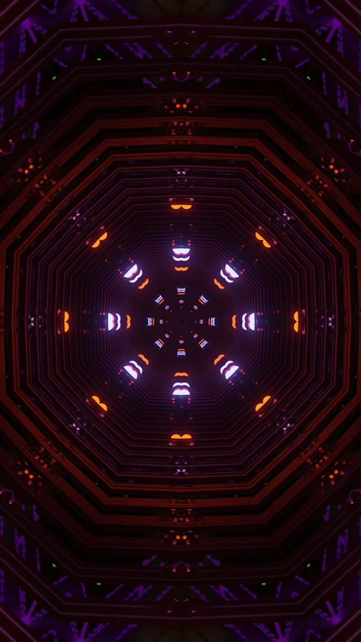 Seamless tunnel video vj loop screensaver featuring vibrant patte