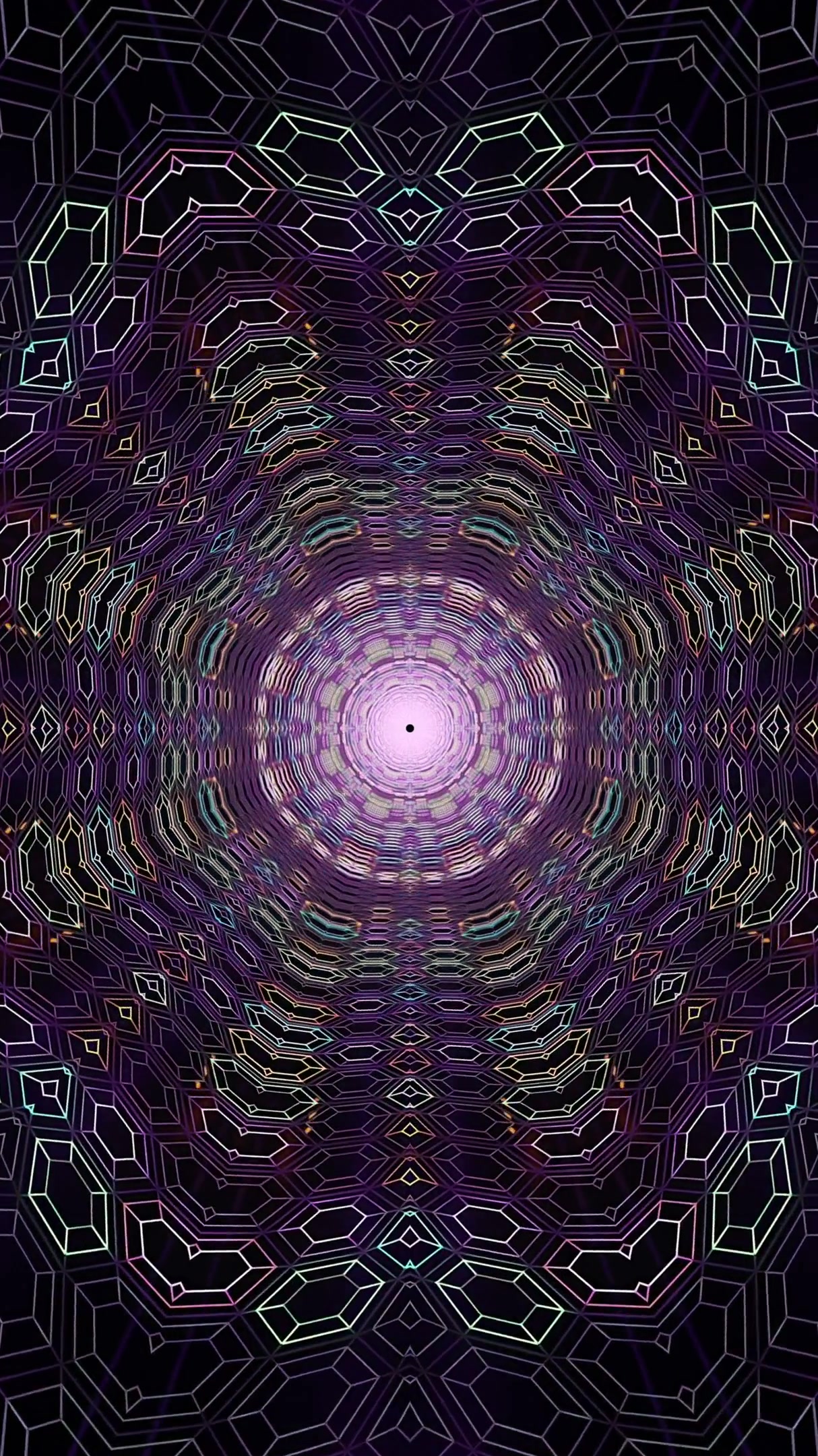 Seamless tunnel video loop creating a mesmerizing visual experience with vibrant colors and intricate patterns