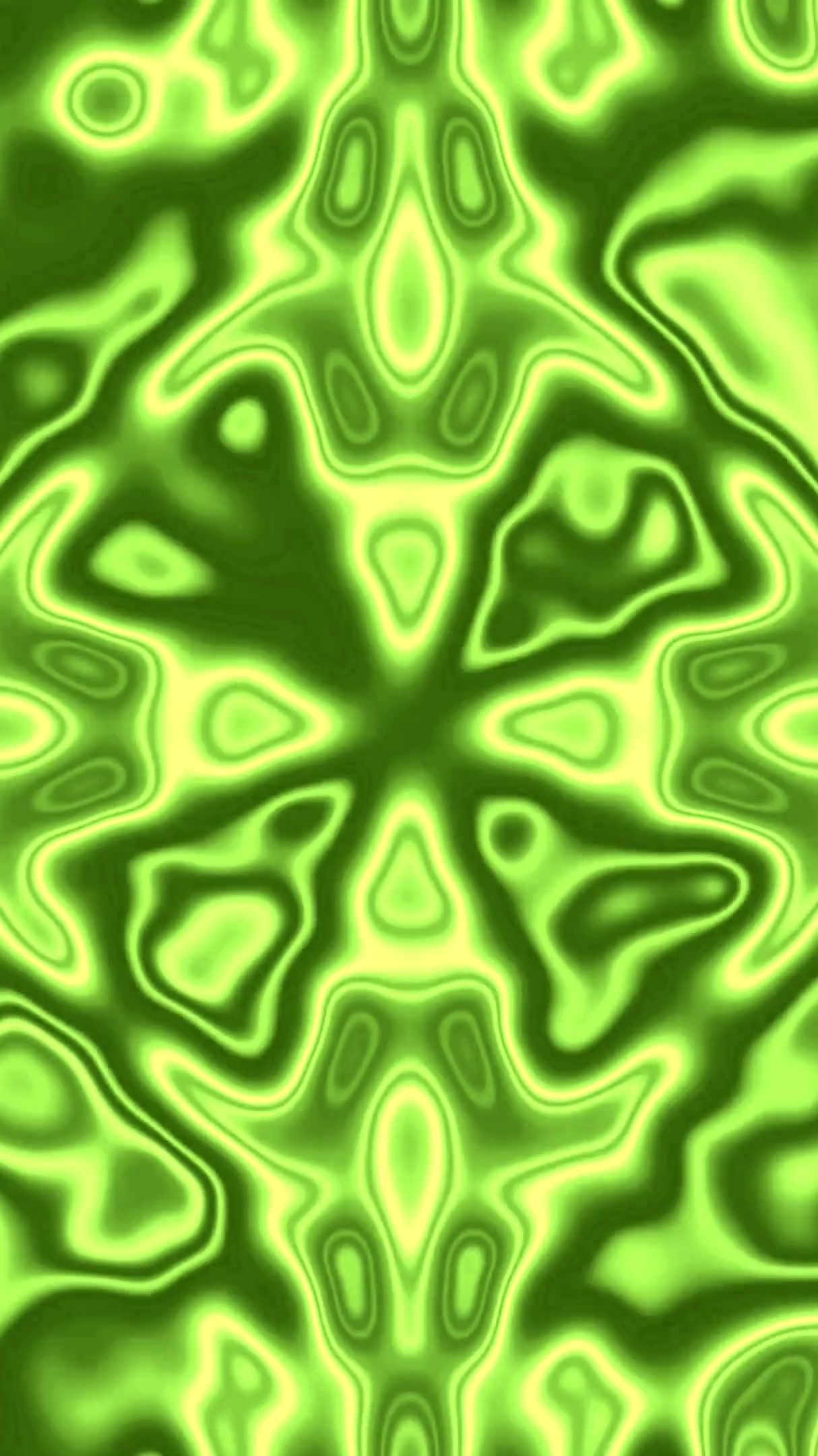 Seamless tunnel video loop in vibrant green tones showcasing fluid motion patterns and abstract shapes