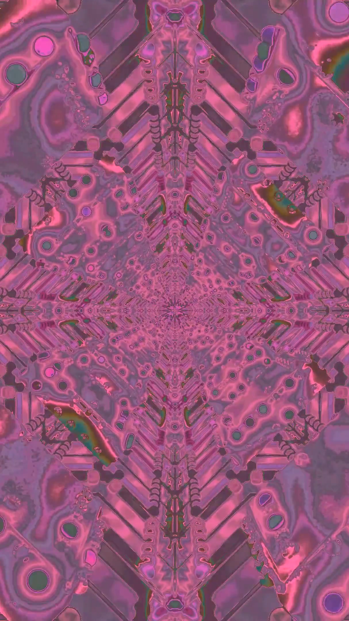 Looping tunnel visual effect screensaver in vibrant pink tones for immersive viewing experience