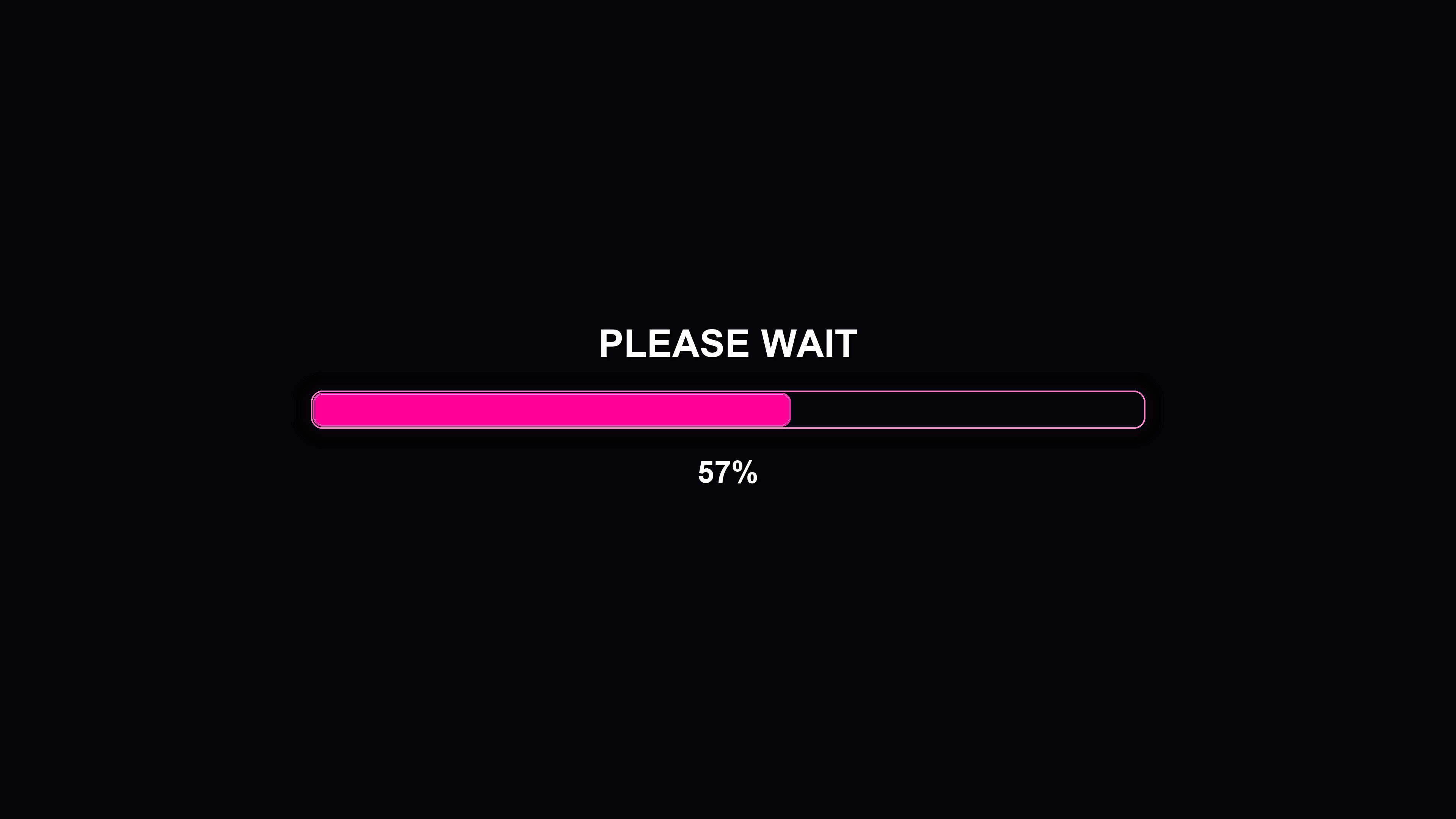 Progress bar animation showing waiting status in modern style on a dark background with vibrant color