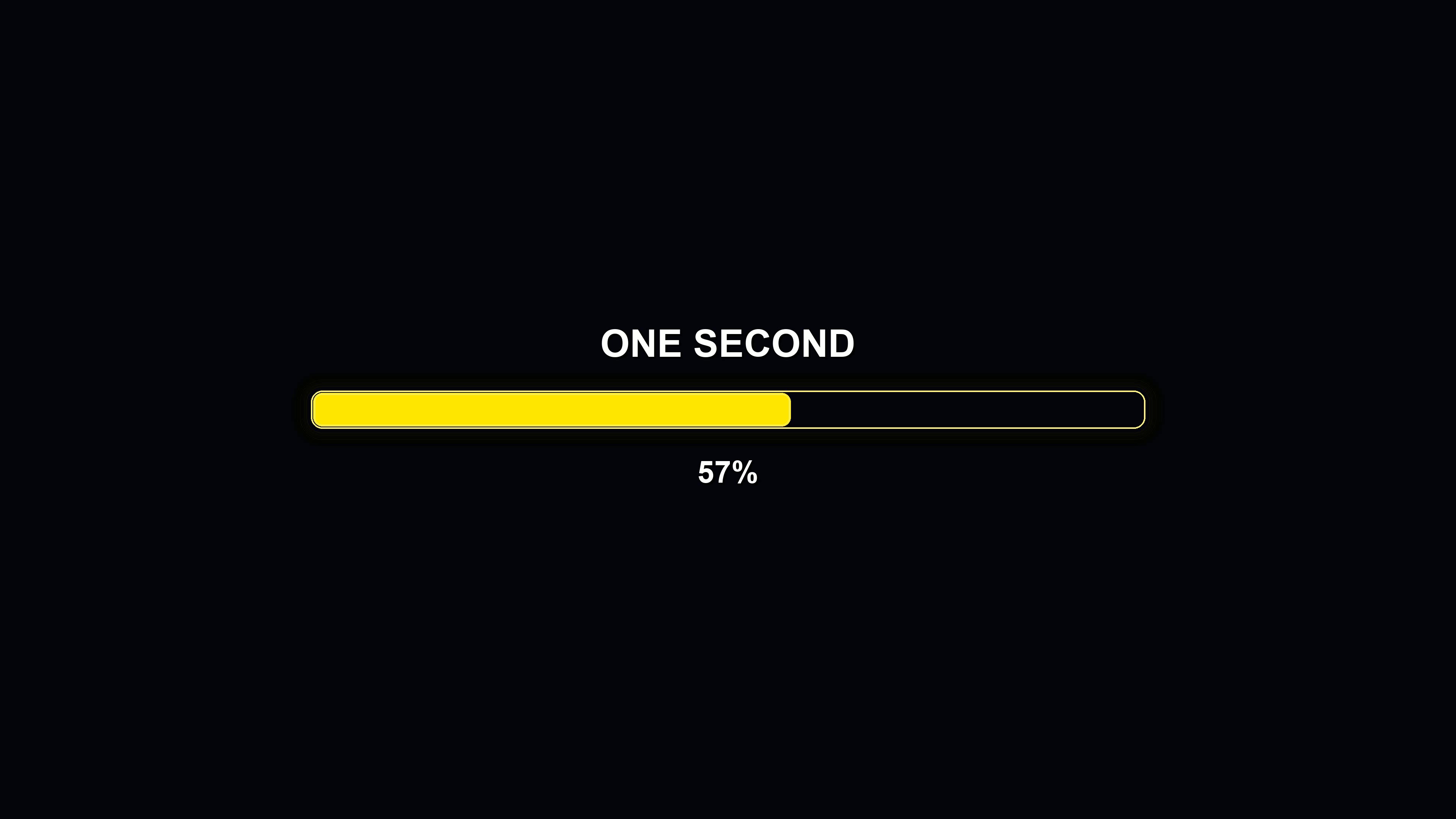 Progress bar animation showing completion status for one second waiting period in a modern style
