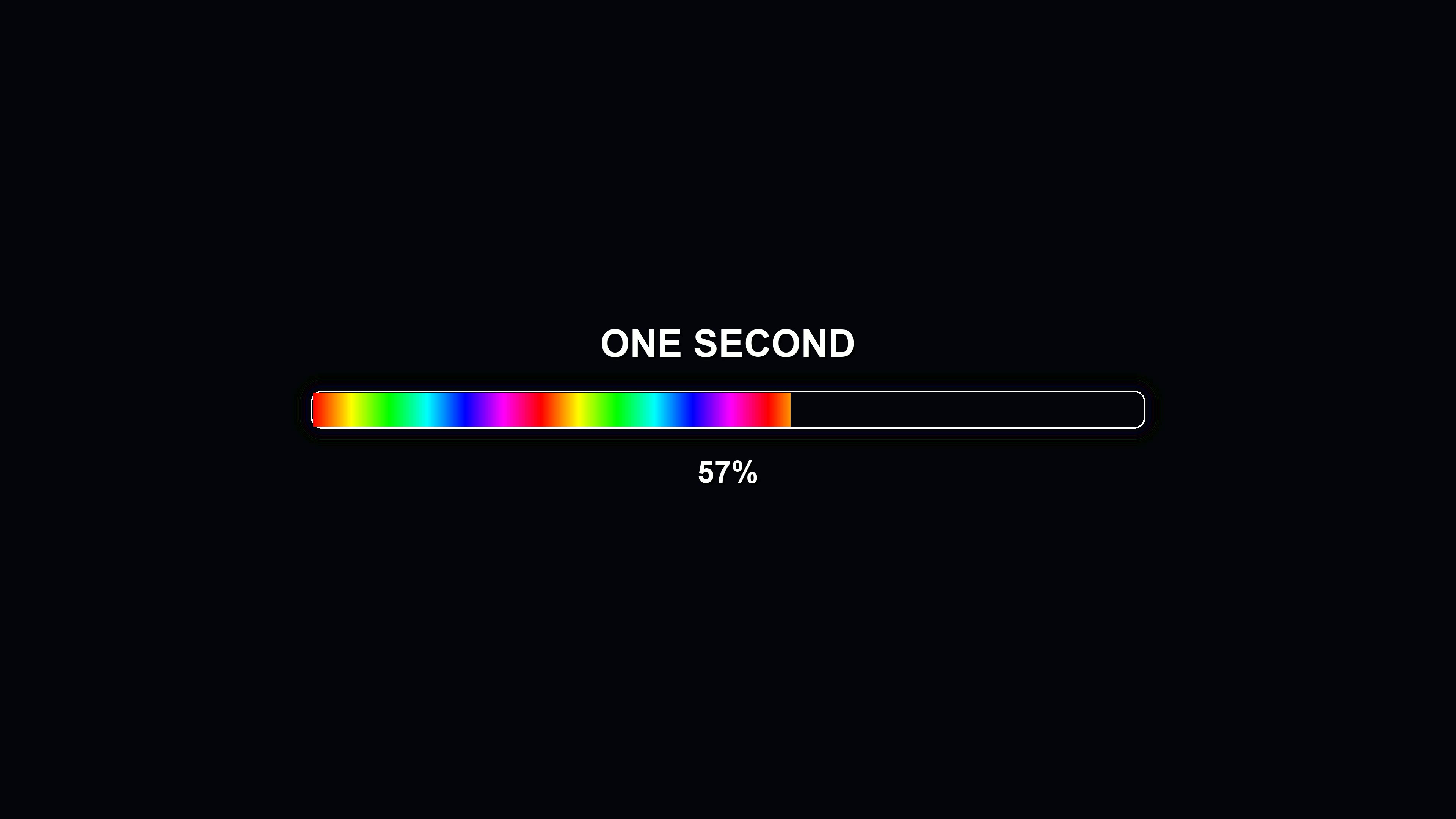 Modern progress bar animation displays colorful loading sequence for short waiting period to indicate completion of a task