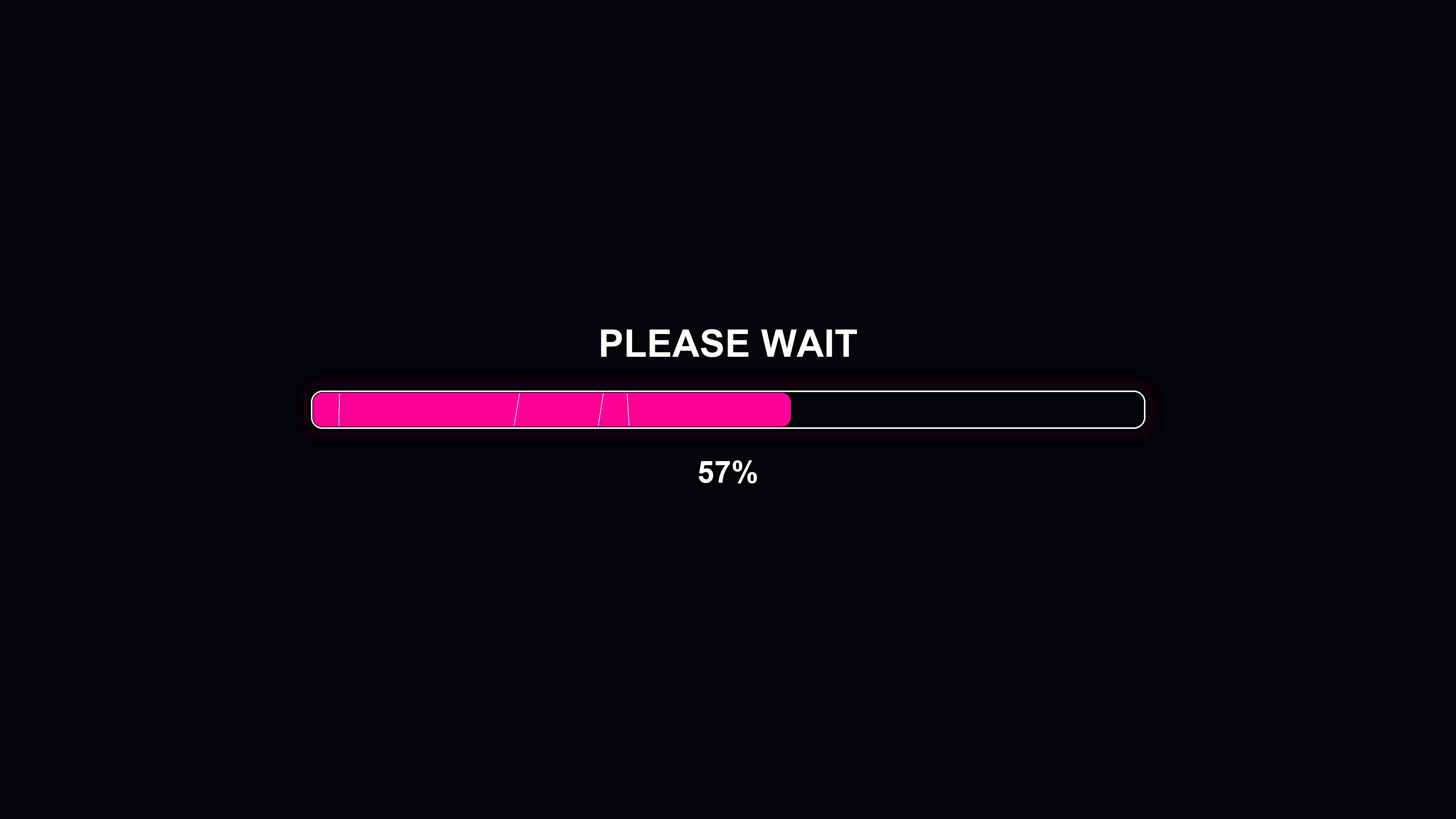 Modern progress bar animation shows message to please wait during loading period in digital interface