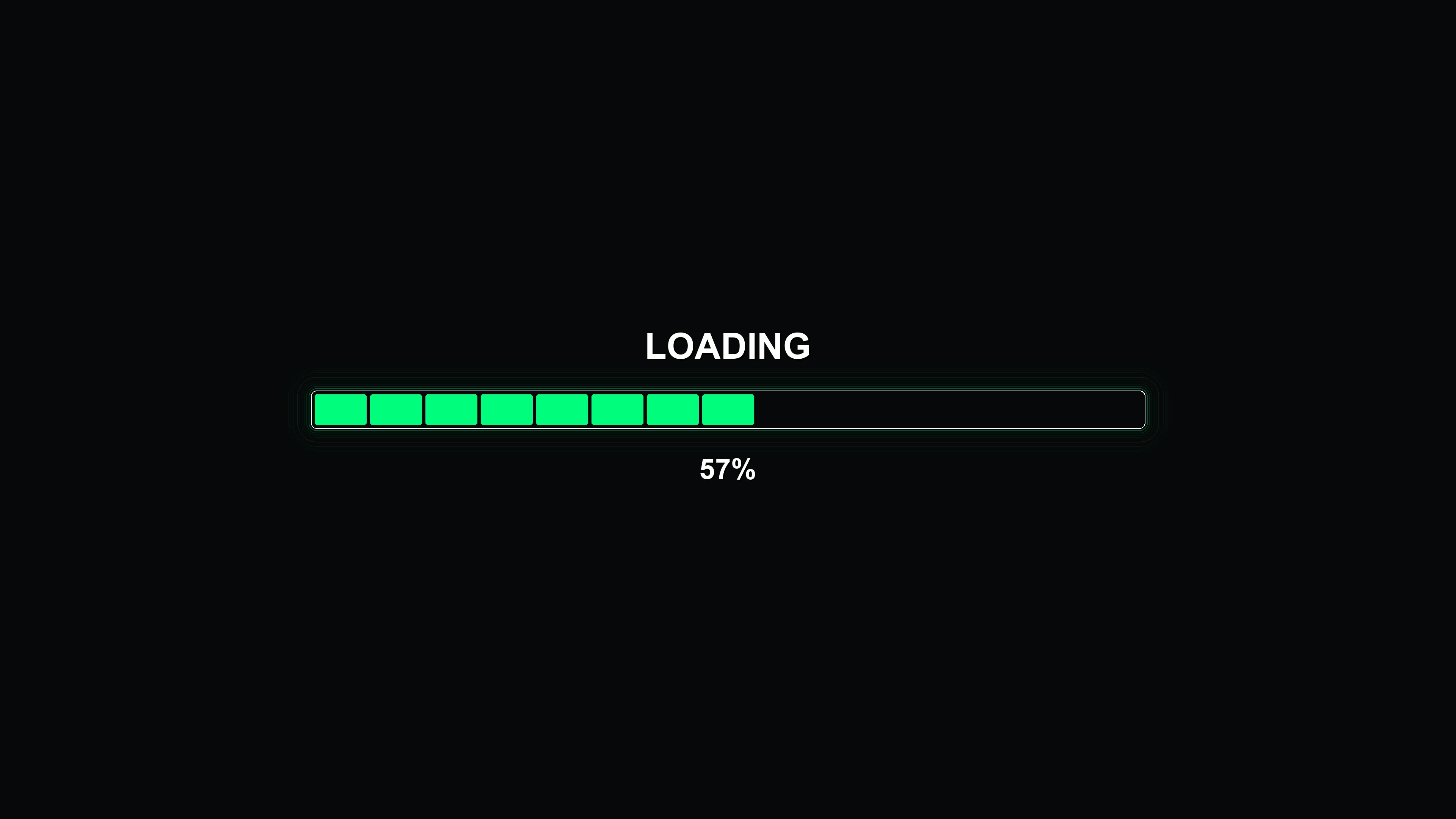 Modern style progress bar animation shows loading status during wait periods in a digital format to indicate progress completion and user engagement