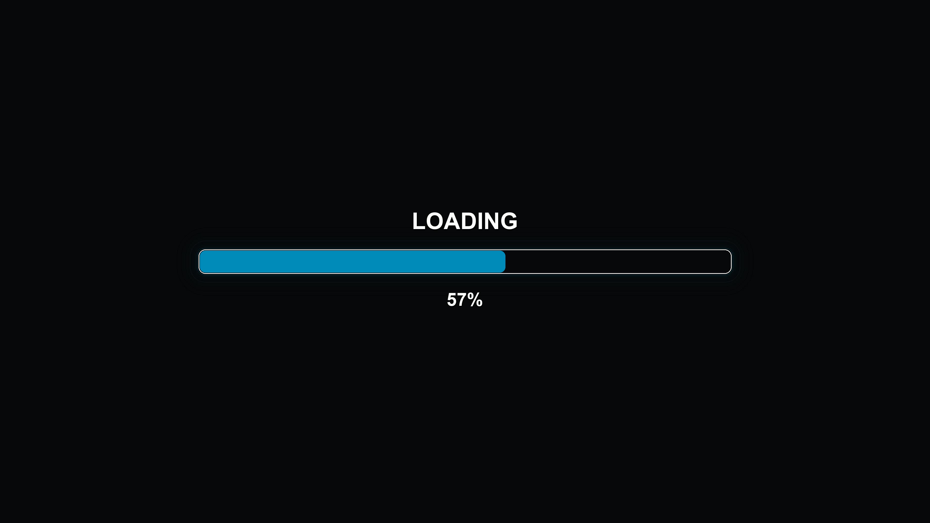 Modern loading animation shows progress bar reaching completion on dark background during waiting periods