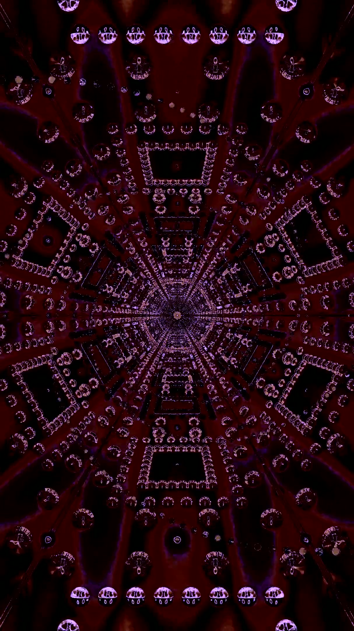 Seamless tunnel video loop screensaver with vibrant colors and pa