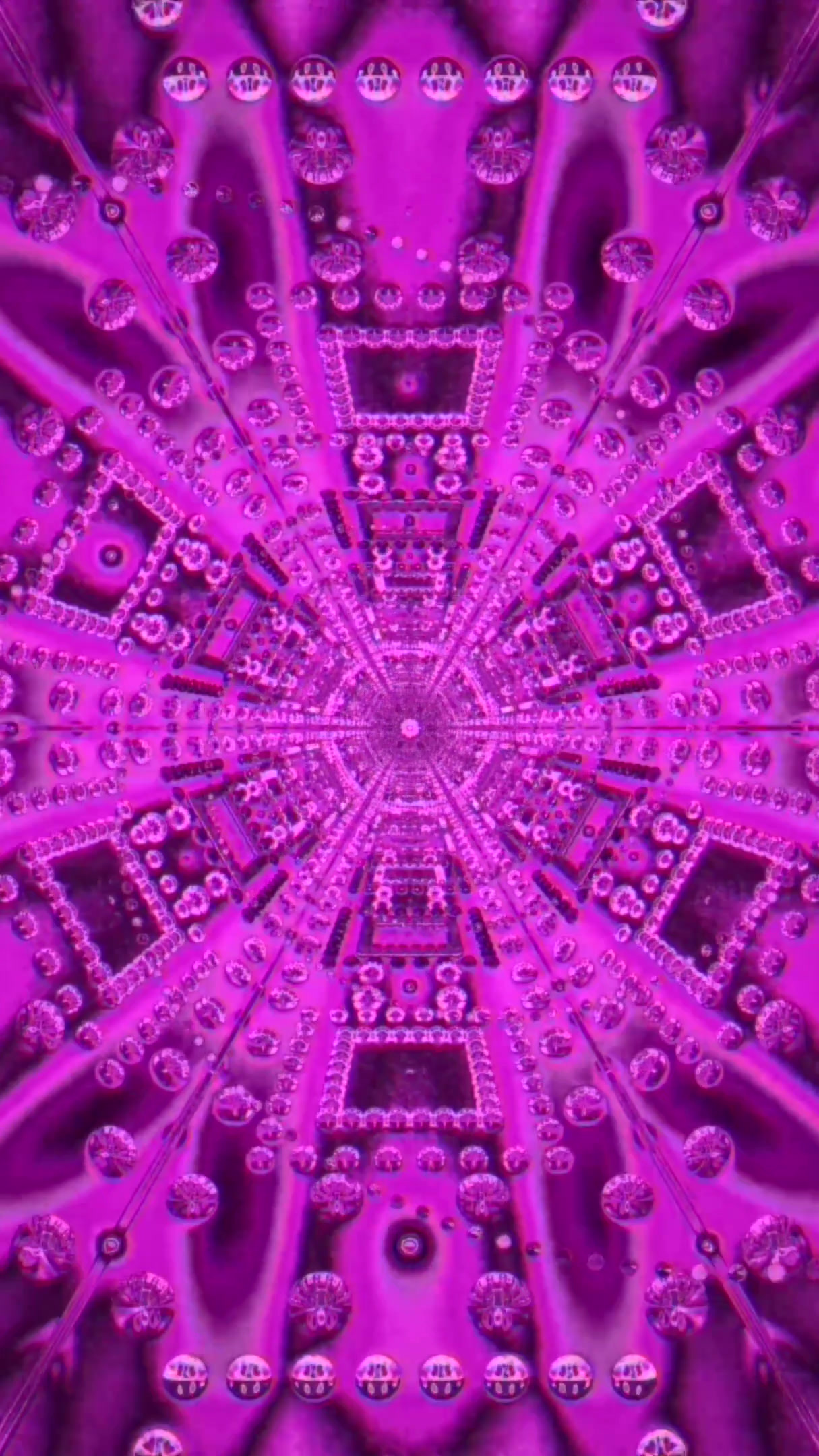 Seamless tunnel video vj loop screensaver with vibrant pink desig