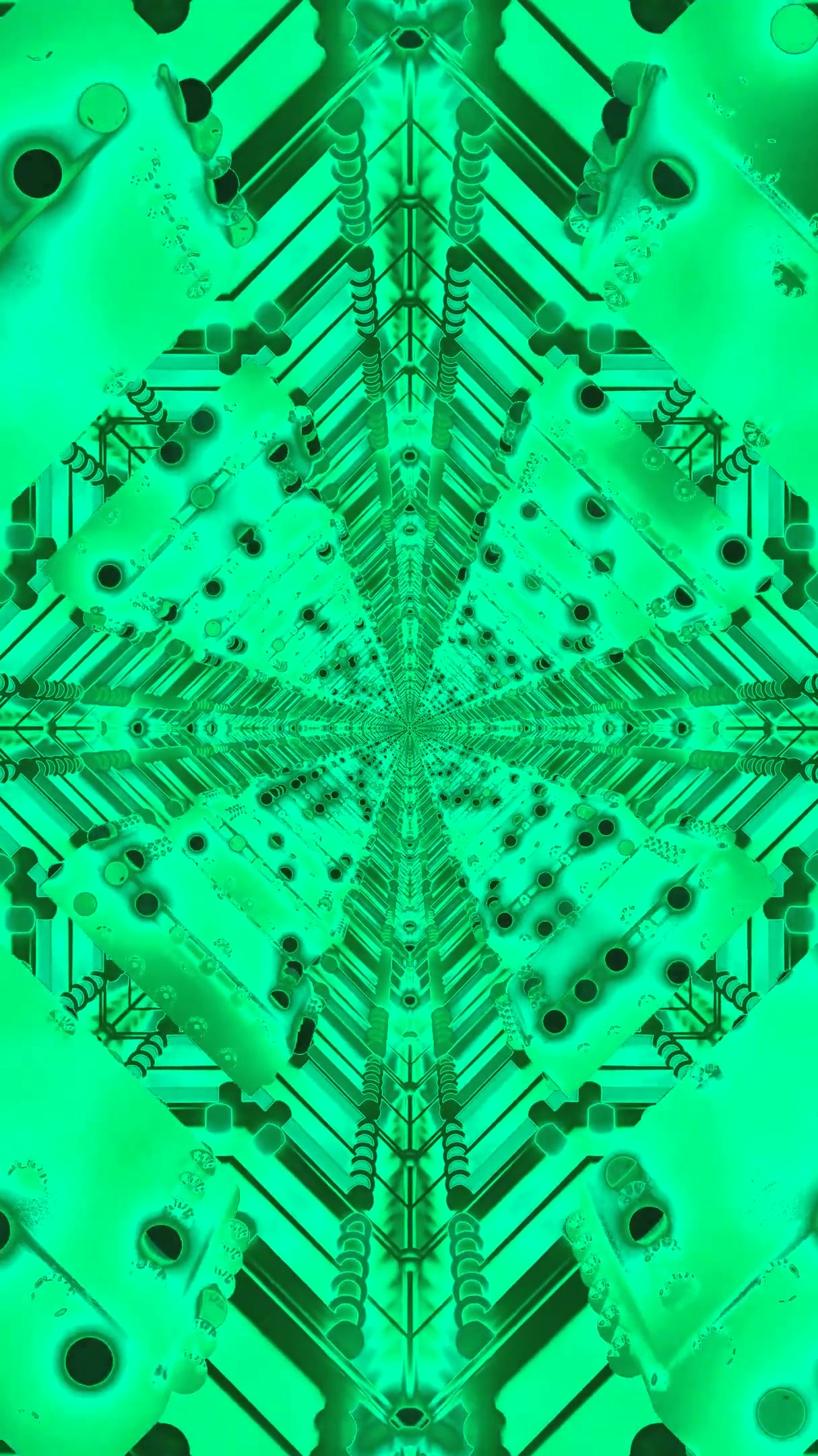 Seamless tunnel video loop with vibrant green designs for immersi