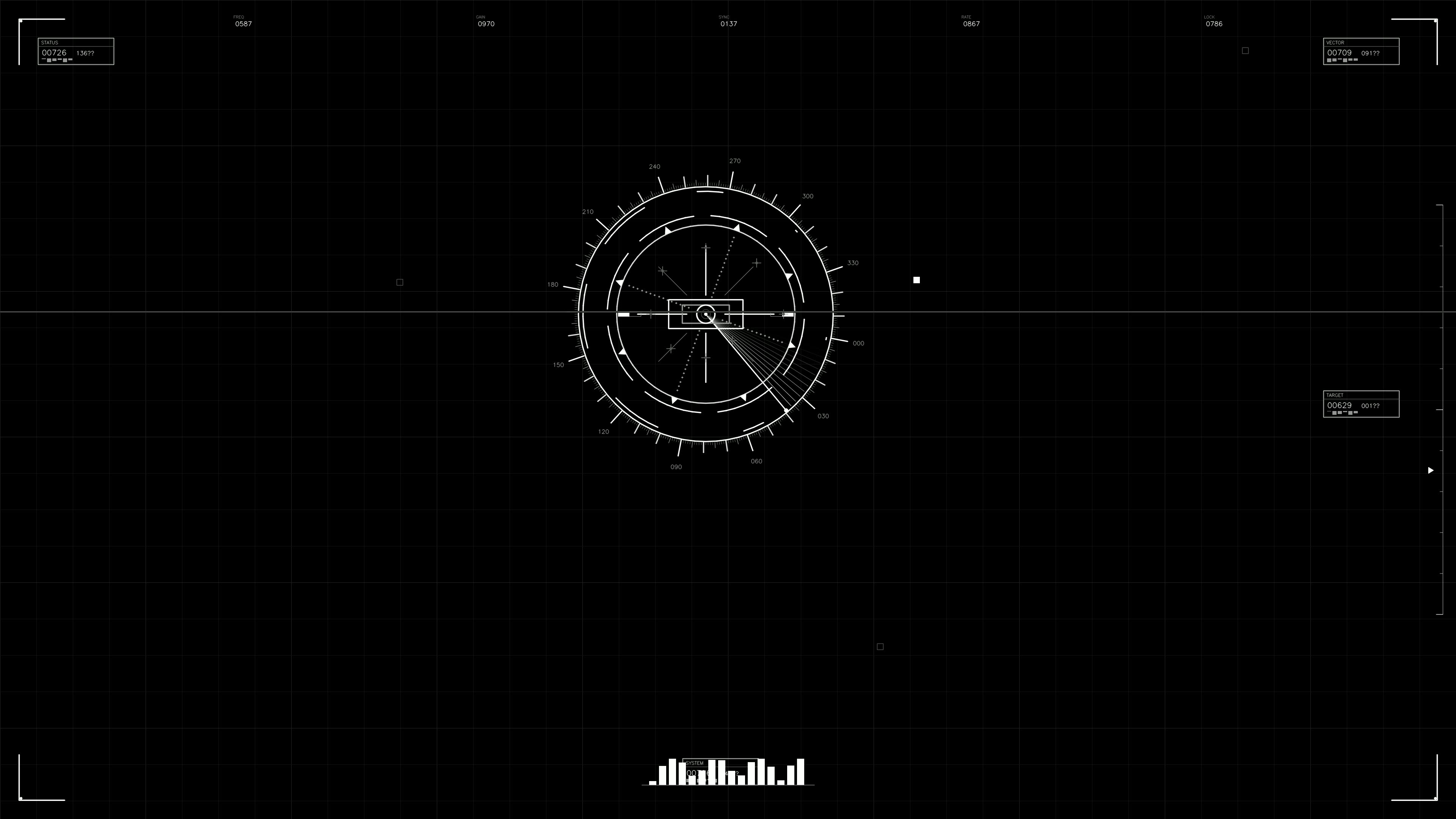 Military gui war stock footage hud animation for science fiction production shows radar display and data metrics on screen
