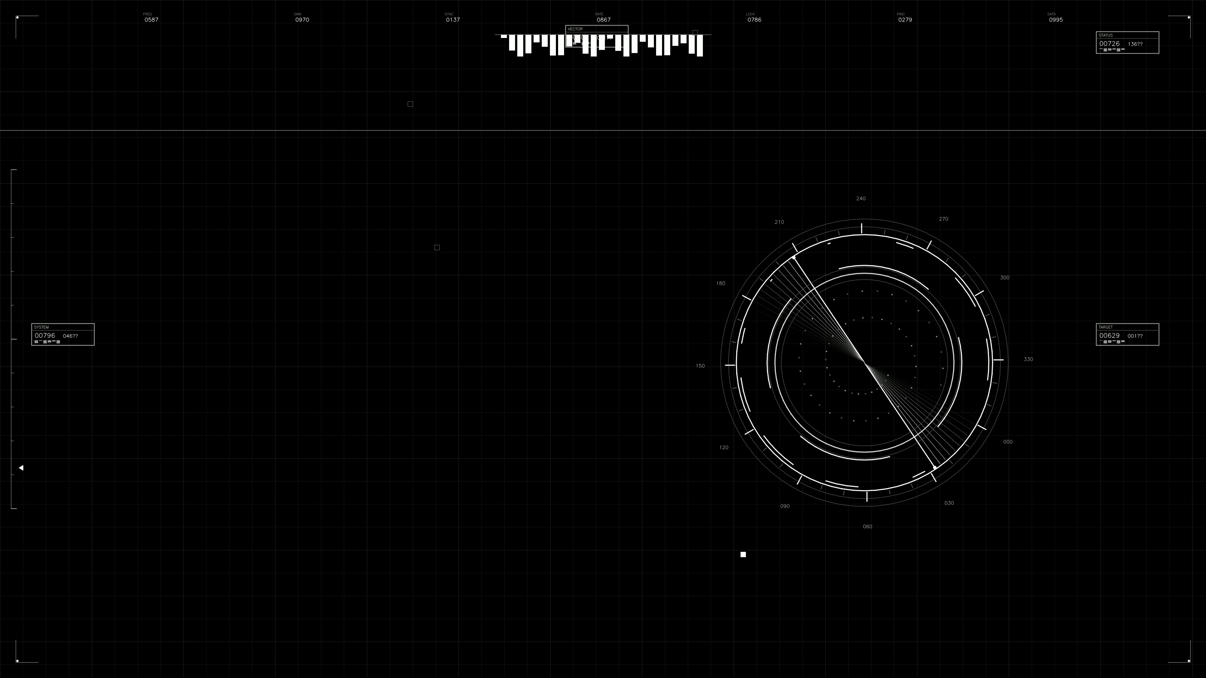 Military gui war stock footage hud animation for science fiction production in a dark interface layout