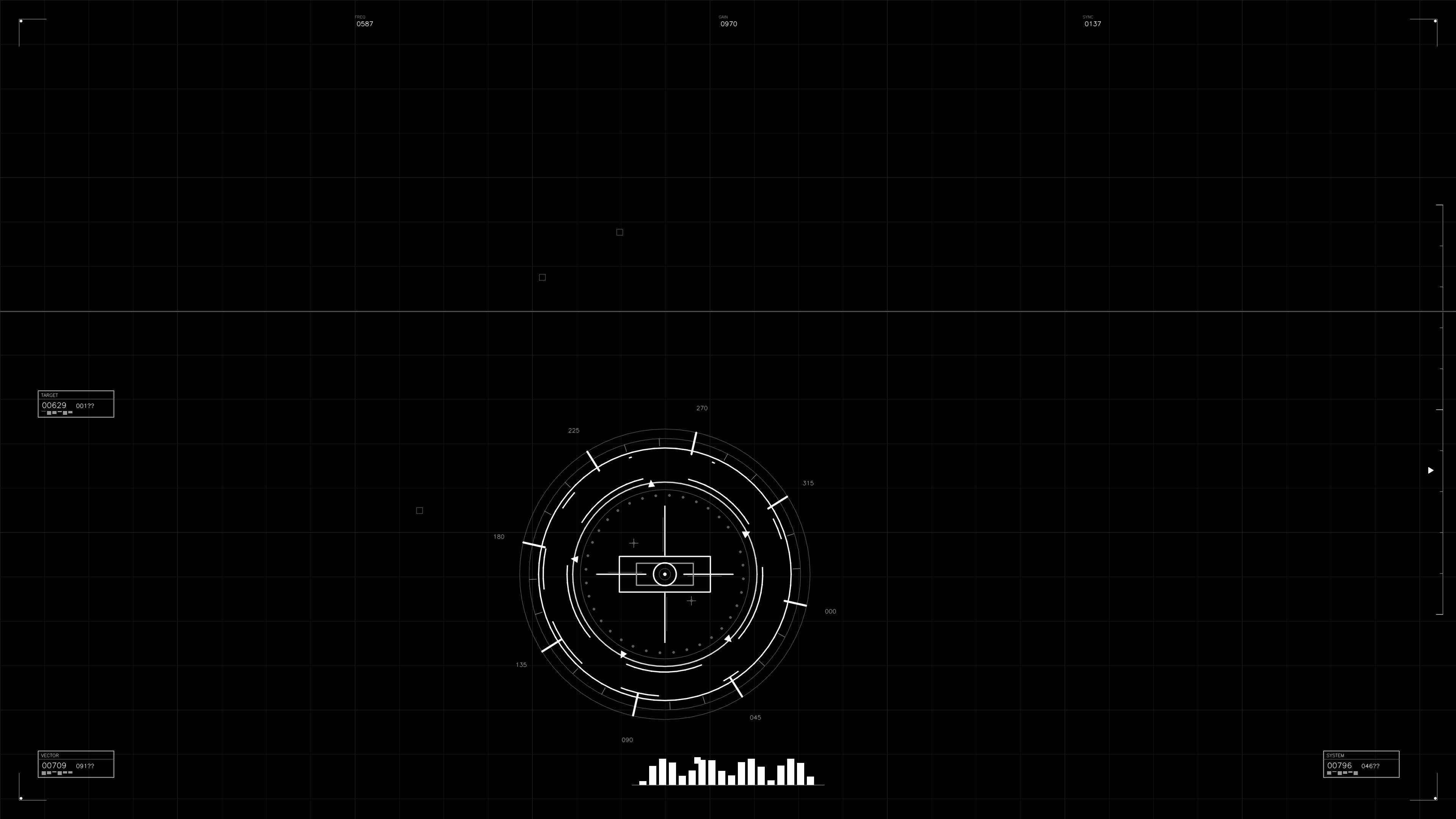 Military gui war stock footage hud animation used for science fiction production in a dark environment with technical elements