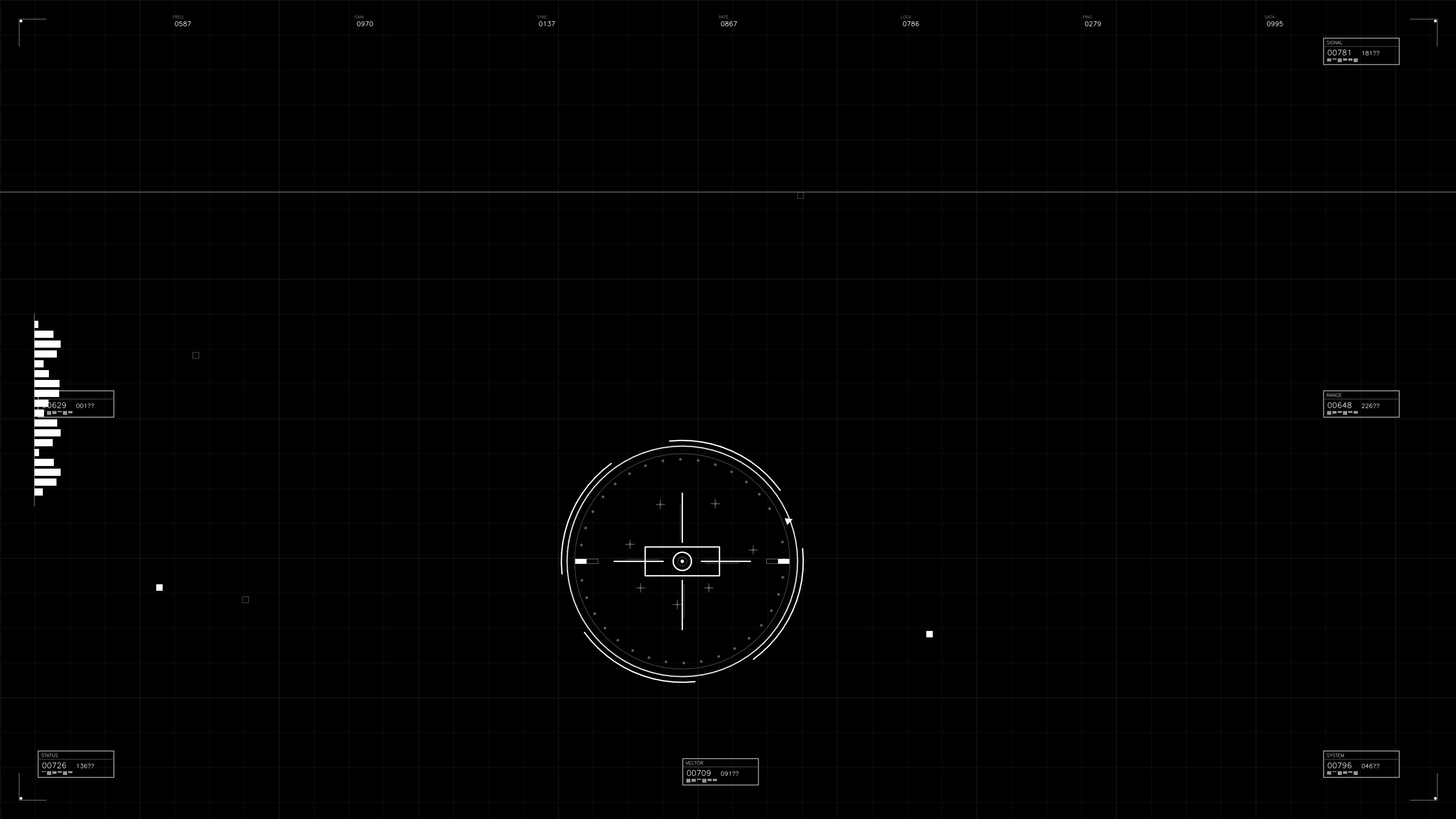 Military gui war stock footage hud animation for science fiction production in digital format