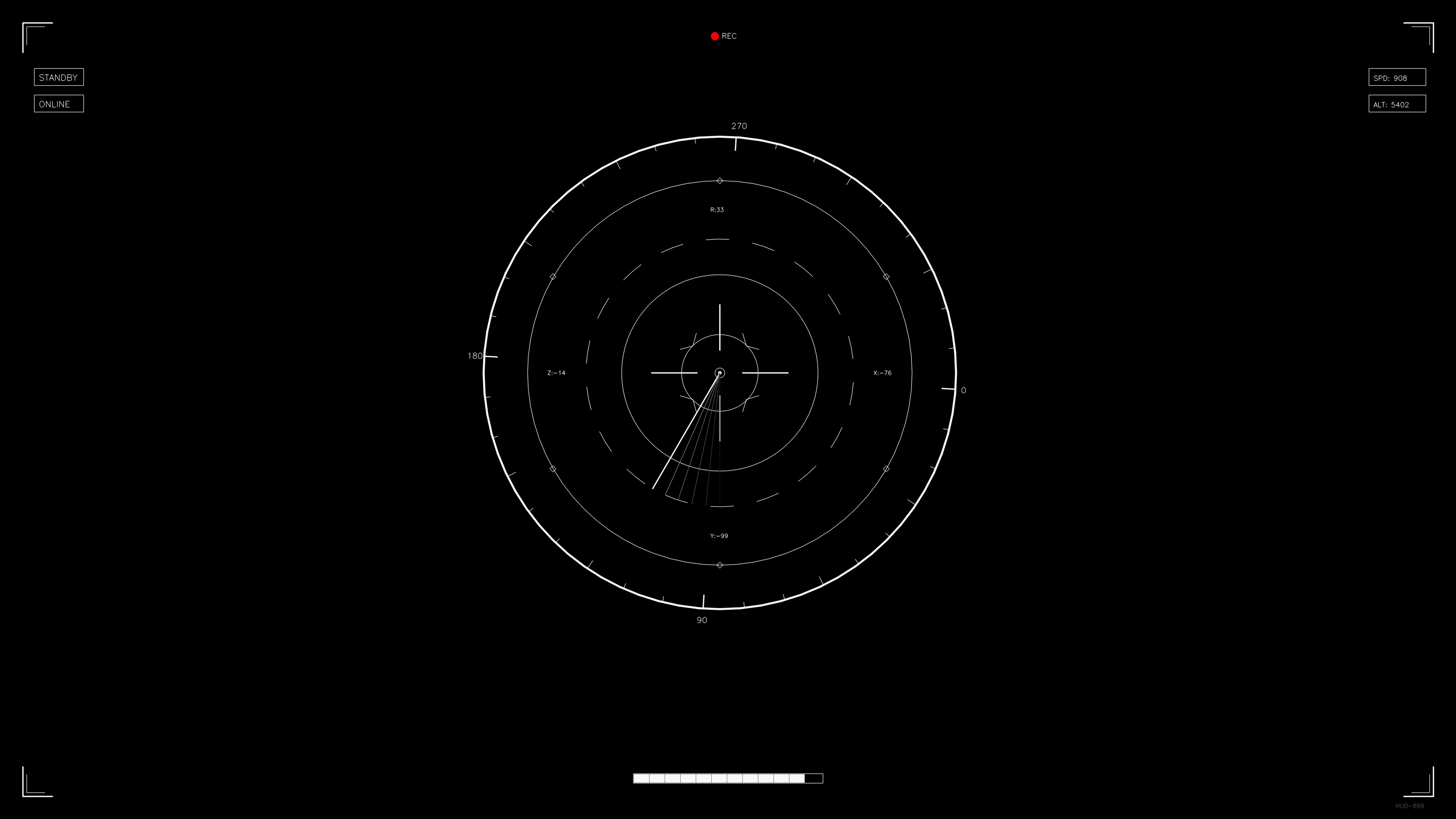 Scifi hud animation for web designers and videographers showcasing circular radar display interface design elements