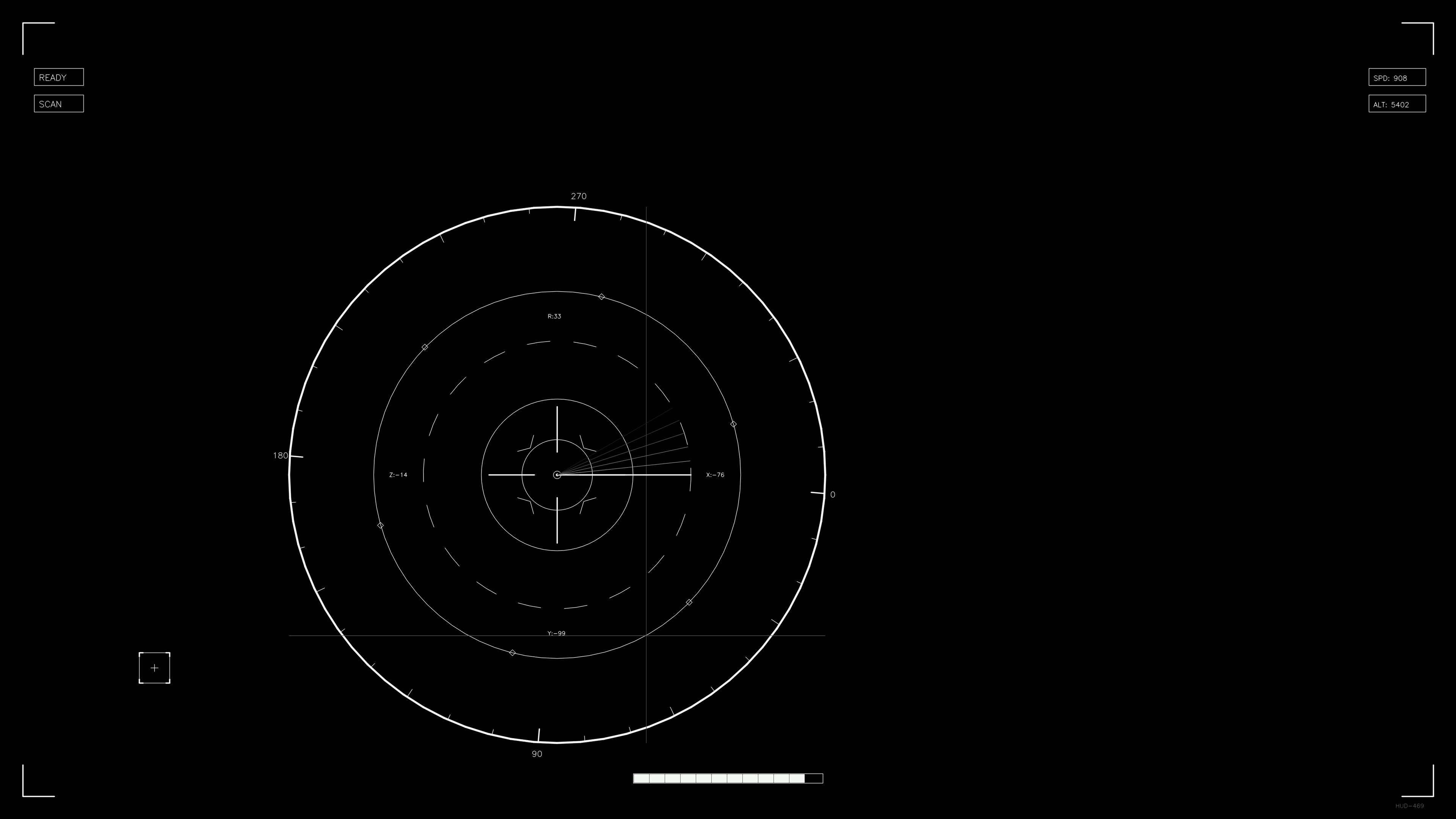 Scifi hud animation for web designer and videographer showcasing a dynamic interface on a black background