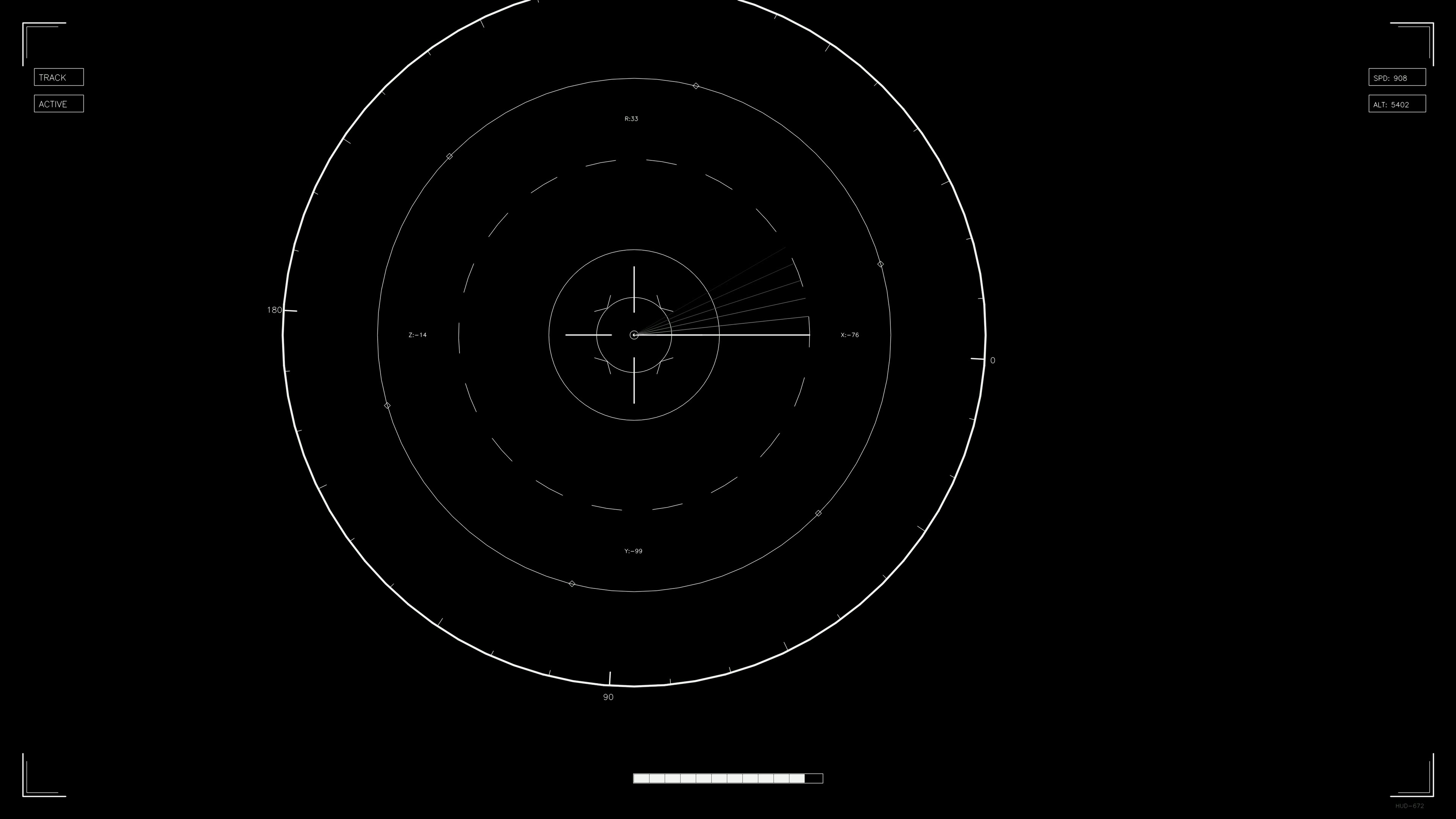 Scifi hud animation for web design and video production with circular radar and data display elements for digital projects
