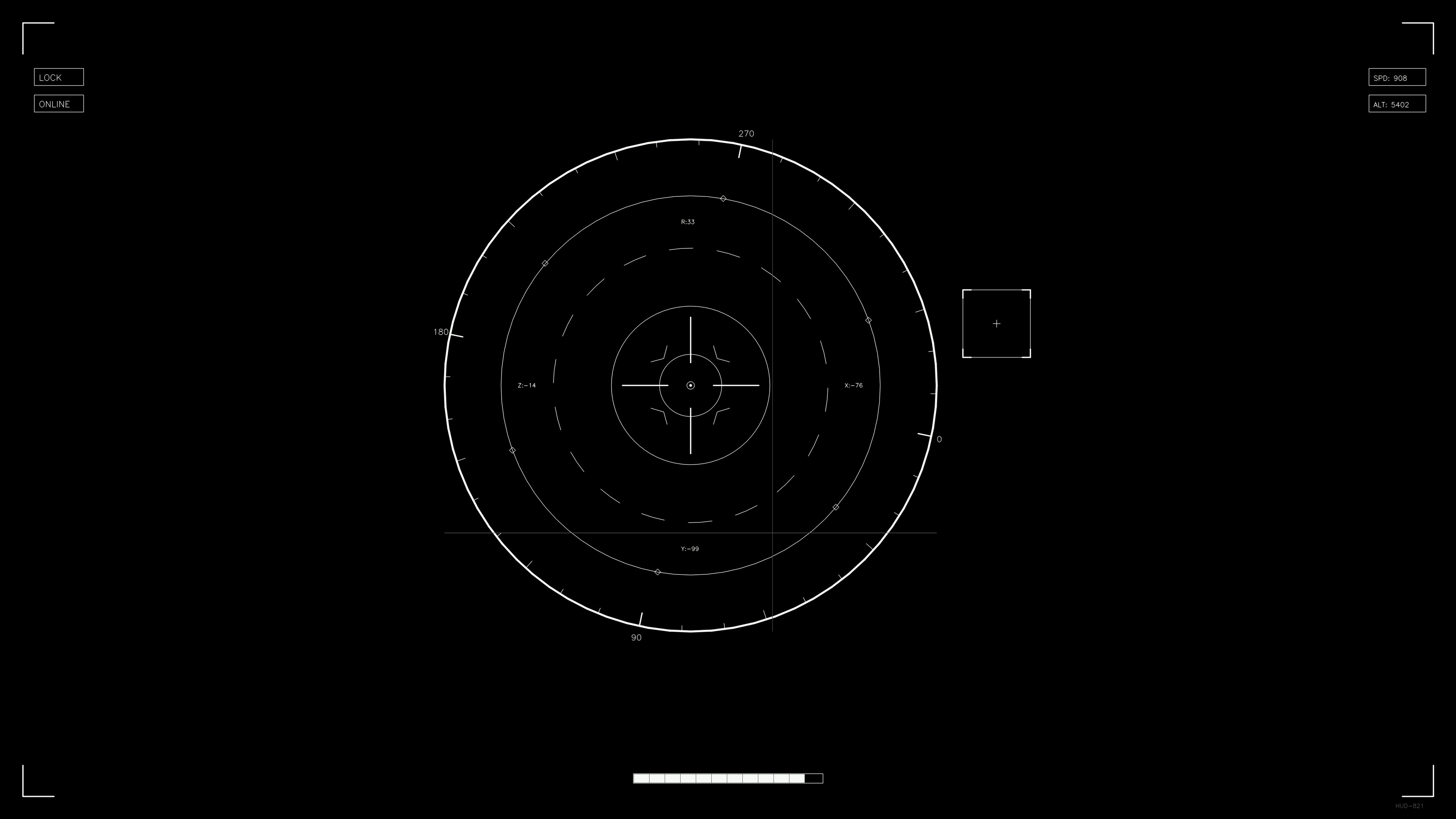 Scifi hud animation for web design and video projects in a digital space setting