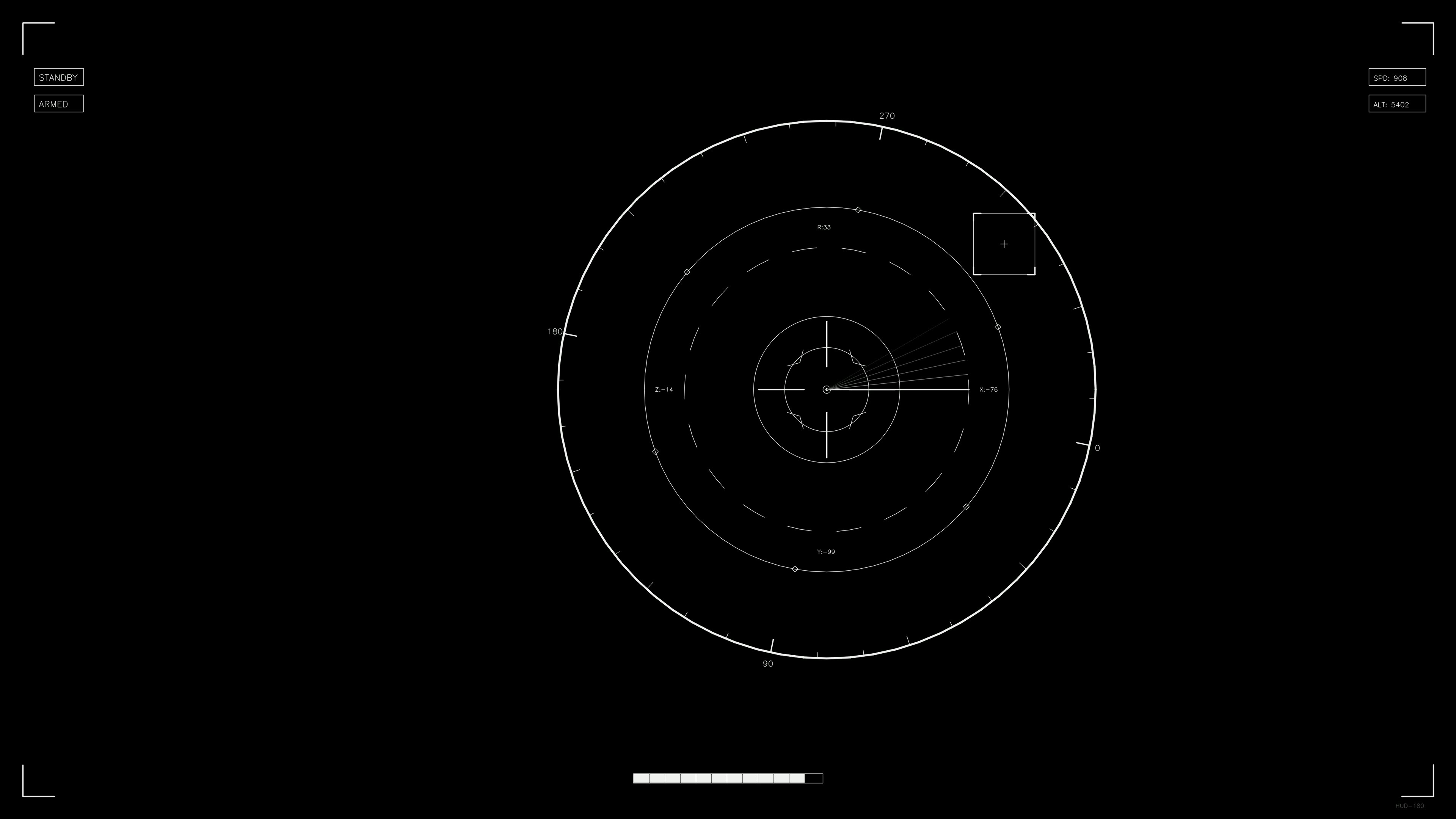 Scifi hud animation for web designers and videographers showing technology elements and graphics in dark background with circular design
