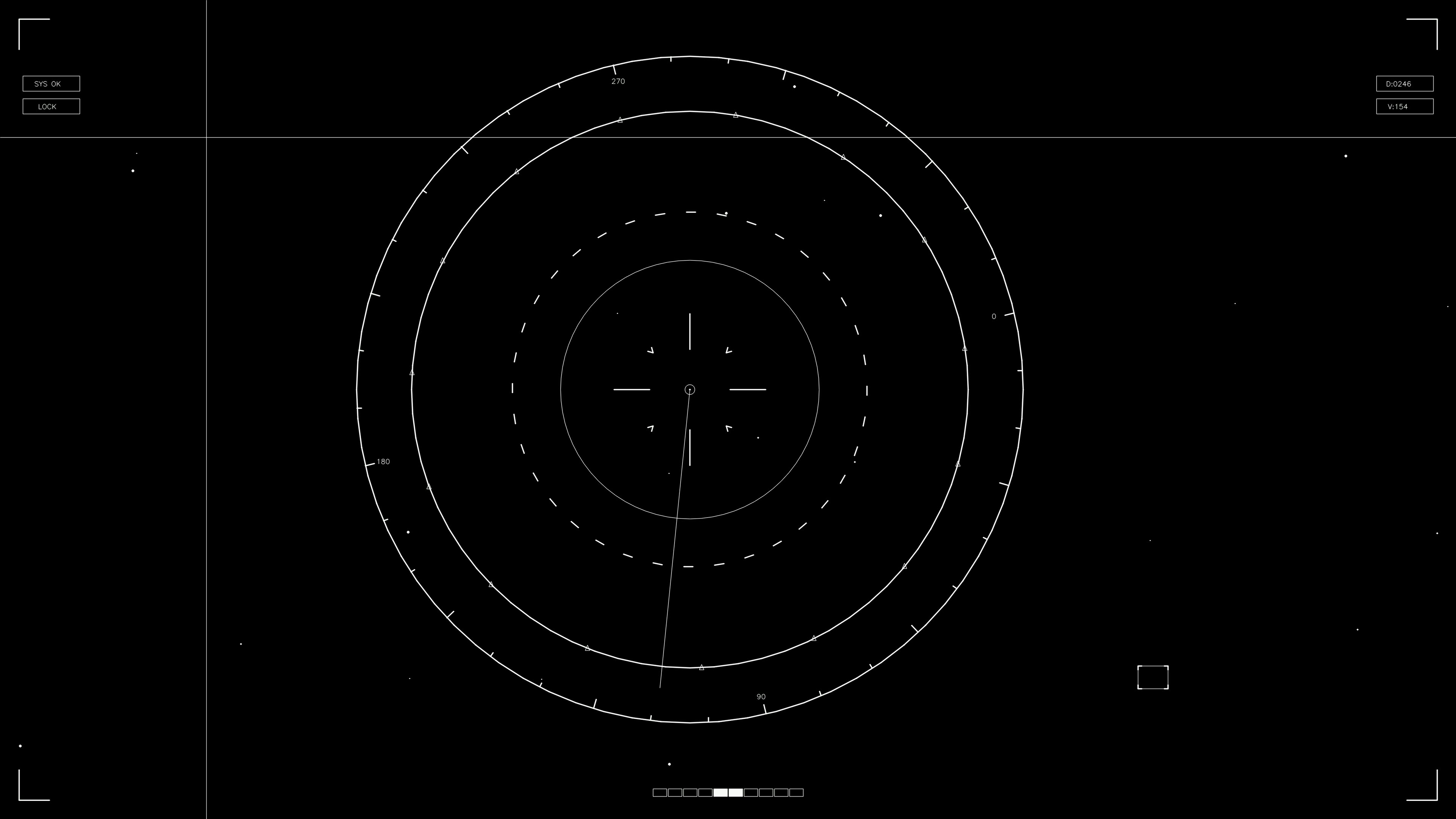 Hud elements animation for web designers and sci-fi video creators in a digital interface with circular radar design and motion effects