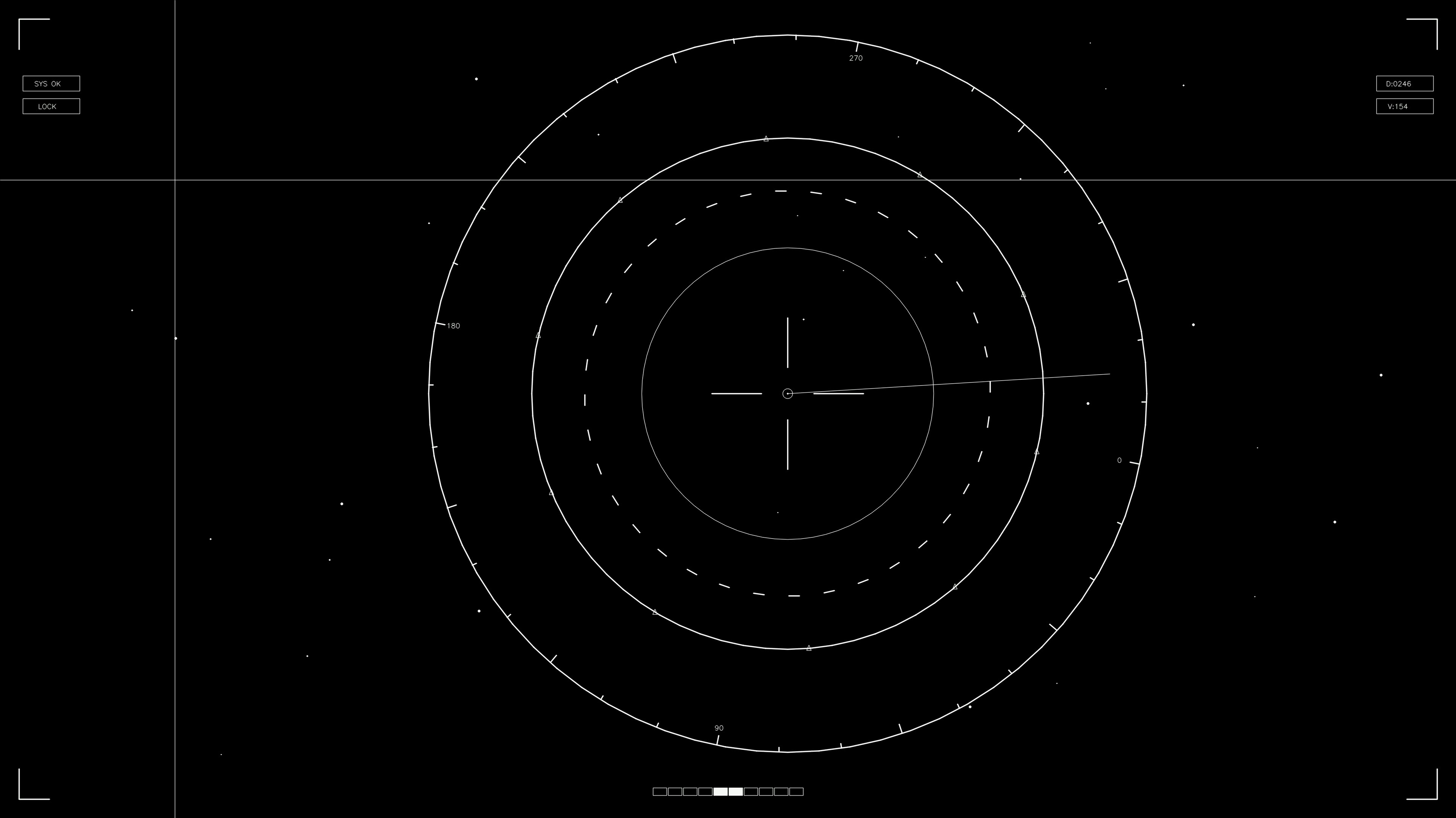 Design of hud elements for web designers and sci-fi video editing with animated circular radar display